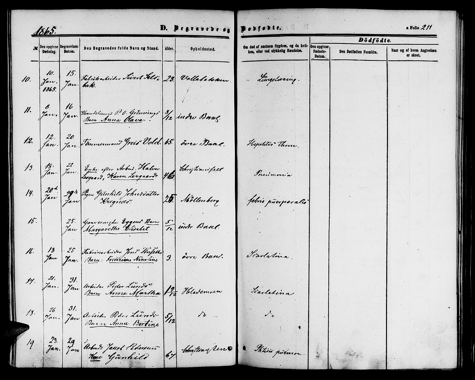 Ministerialprotokoller, klokkerbøker og fødselsregistre - Sør-Trøndelag, AV/SAT-A-1456/604/L0185: Parish register (official) no. 604A06, 1861-1865, p. 211