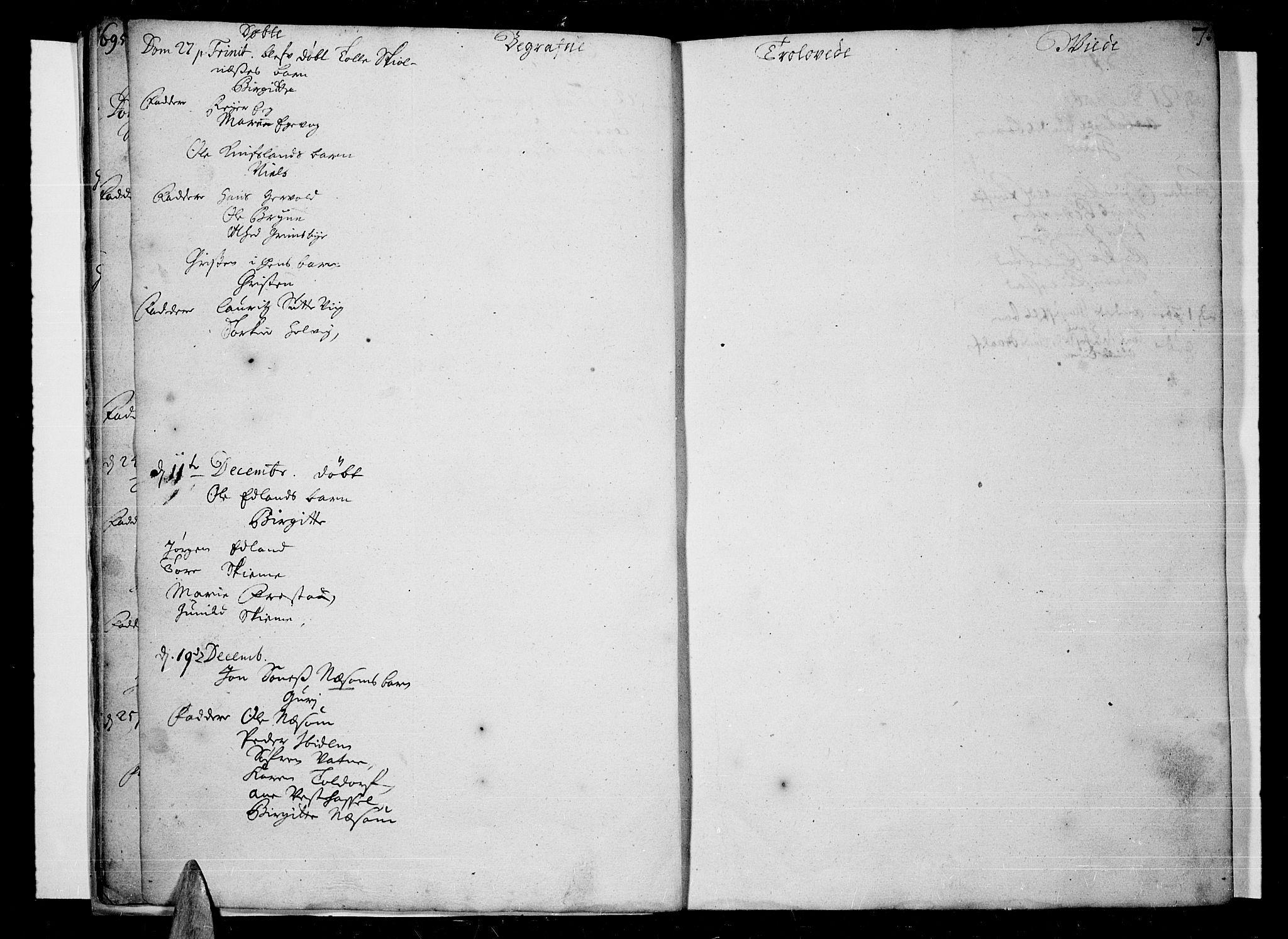 Lista sokneprestkontor, AV/SAK-1111-0027/F/Fa/L0001: Parish register (official) no. A 1 /1, 1691-1715, p. 7