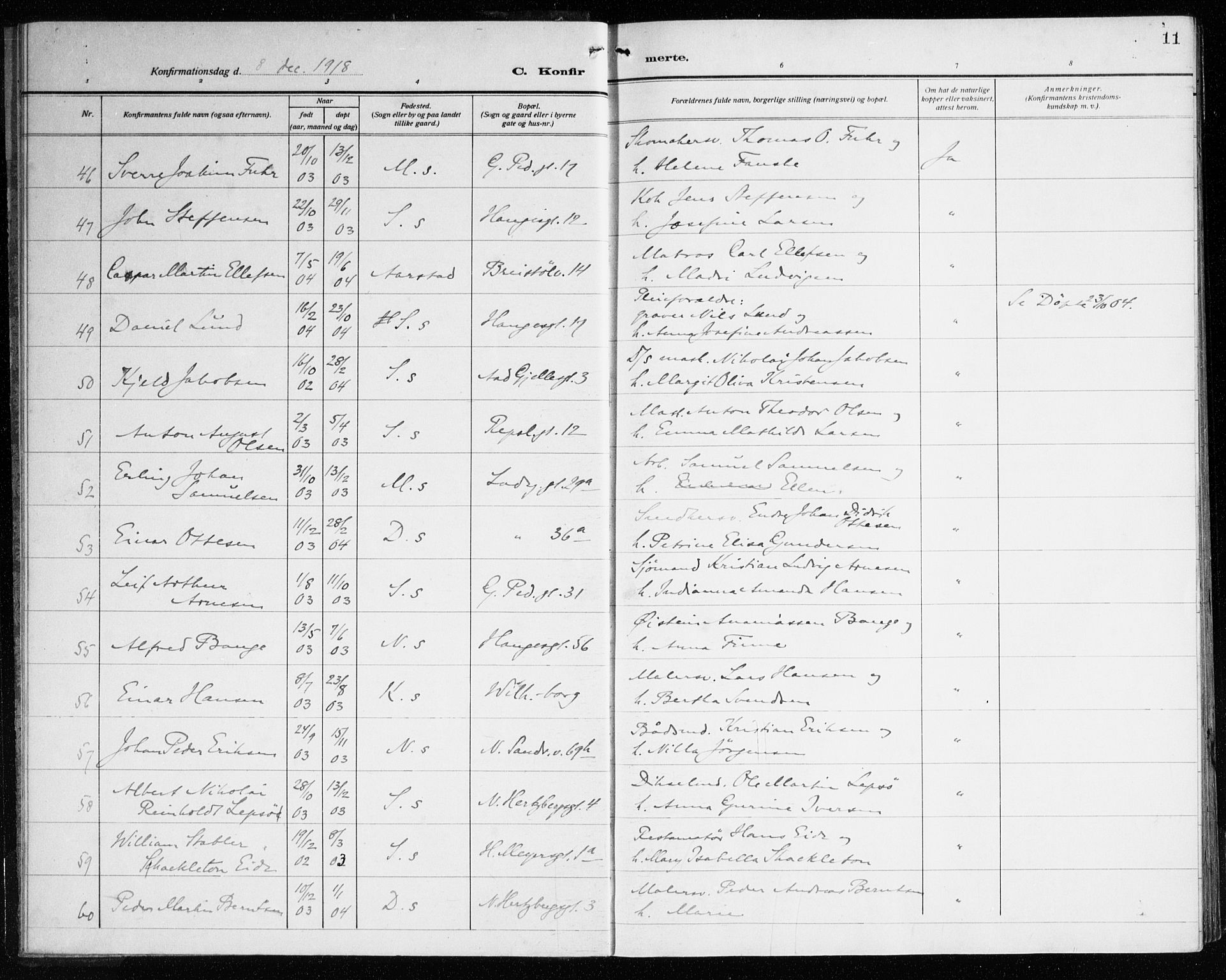 Sandviken Sokneprestembete, SAB/A-77601/H/Ha/L0012: Parish register (official) no. C 3, 1918-1926, p. 11