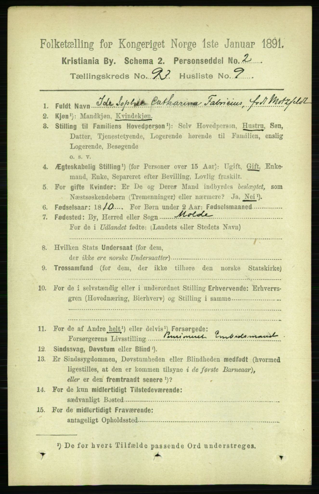 RA, 1891 census for 0301 Kristiania, 1891, p. 45830