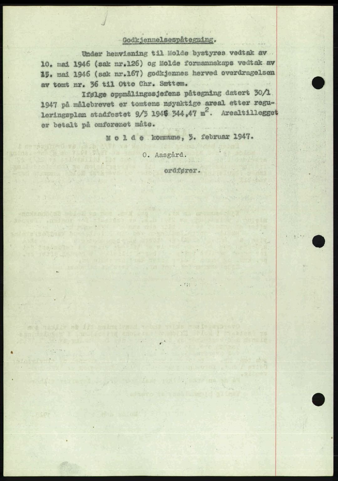 Romsdal sorenskriveri, SAT/A-4149/1/2/2C: Mortgage book no. A22, 1947-1947, Diary no: : 486/1947