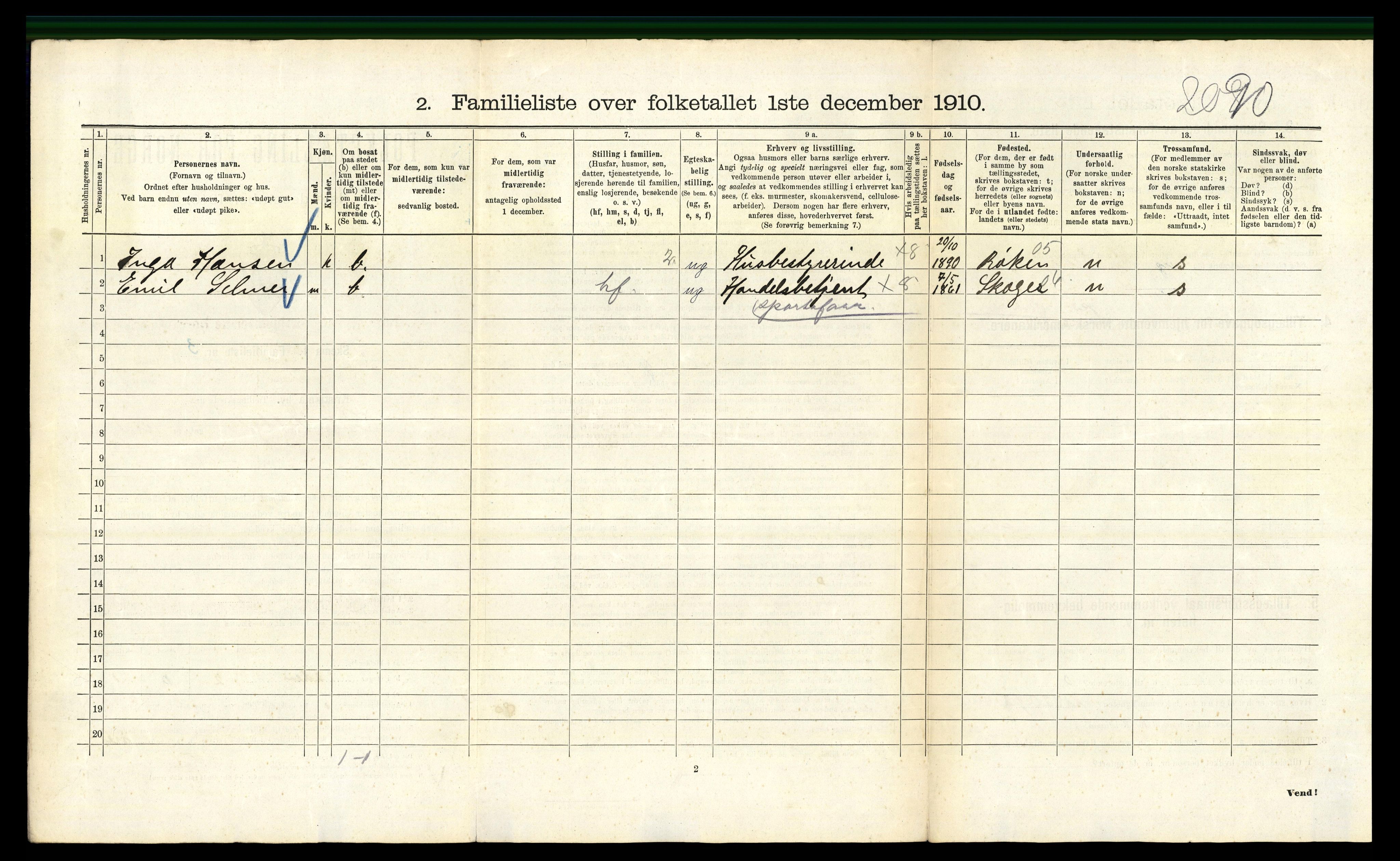 RA, 1910 census for Kristiania, 1910, p. 125264