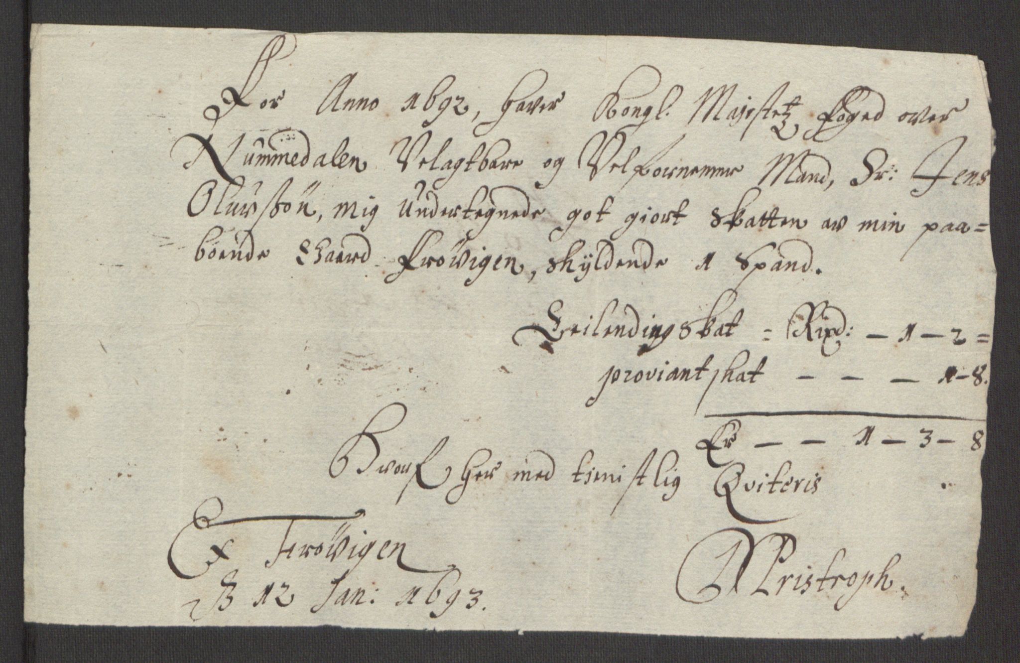 Rentekammeret inntil 1814, Reviderte regnskaper, Fogderegnskap, AV/RA-EA-4092/R64/L4424: Fogderegnskap Namdal, 1692-1695, p. 136