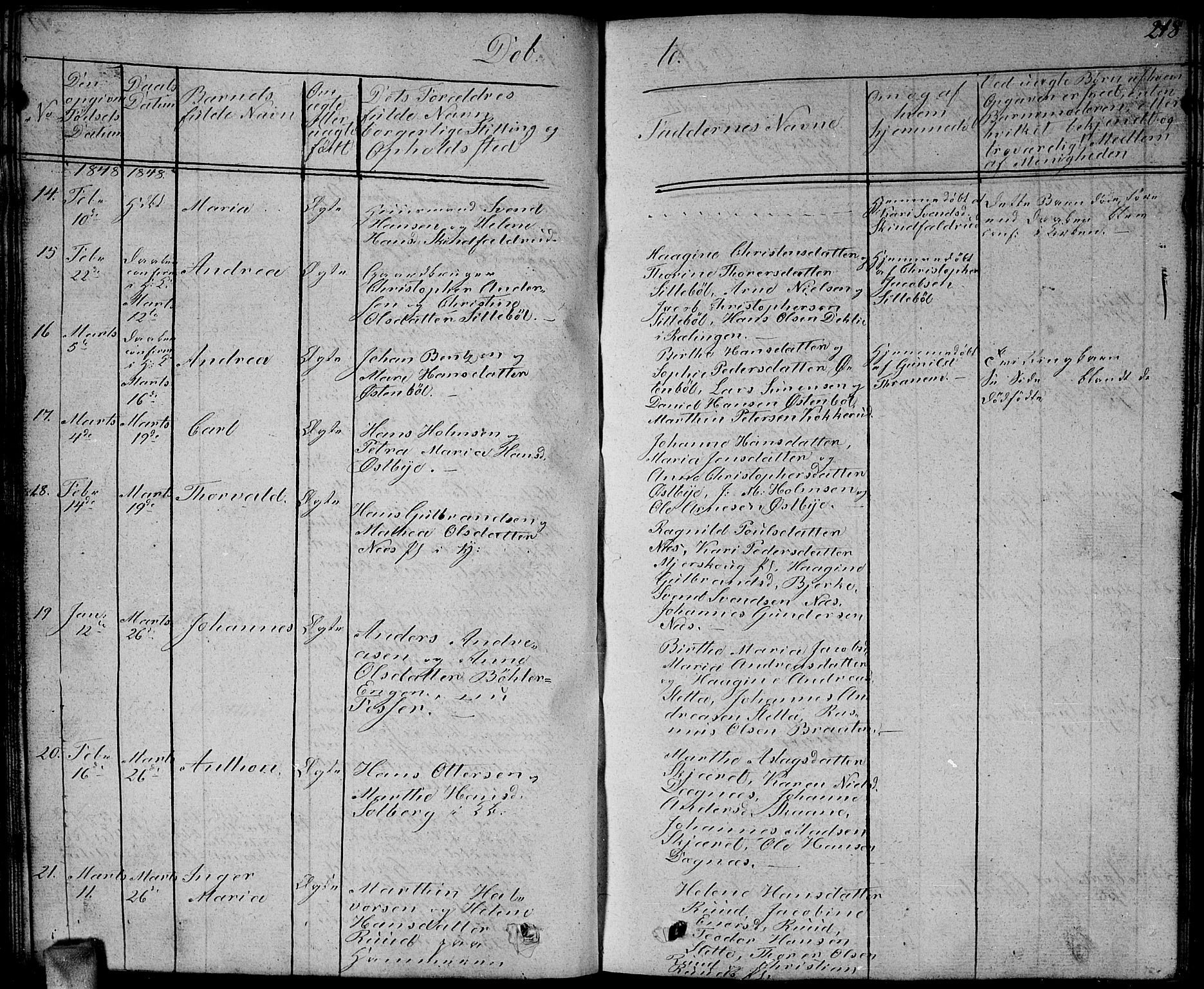 Enebakk prestekontor Kirkebøker, SAO/A-10171c/G/Ga/L0003: Parish register (copy) no. I 3, 1833-1849, p. 218