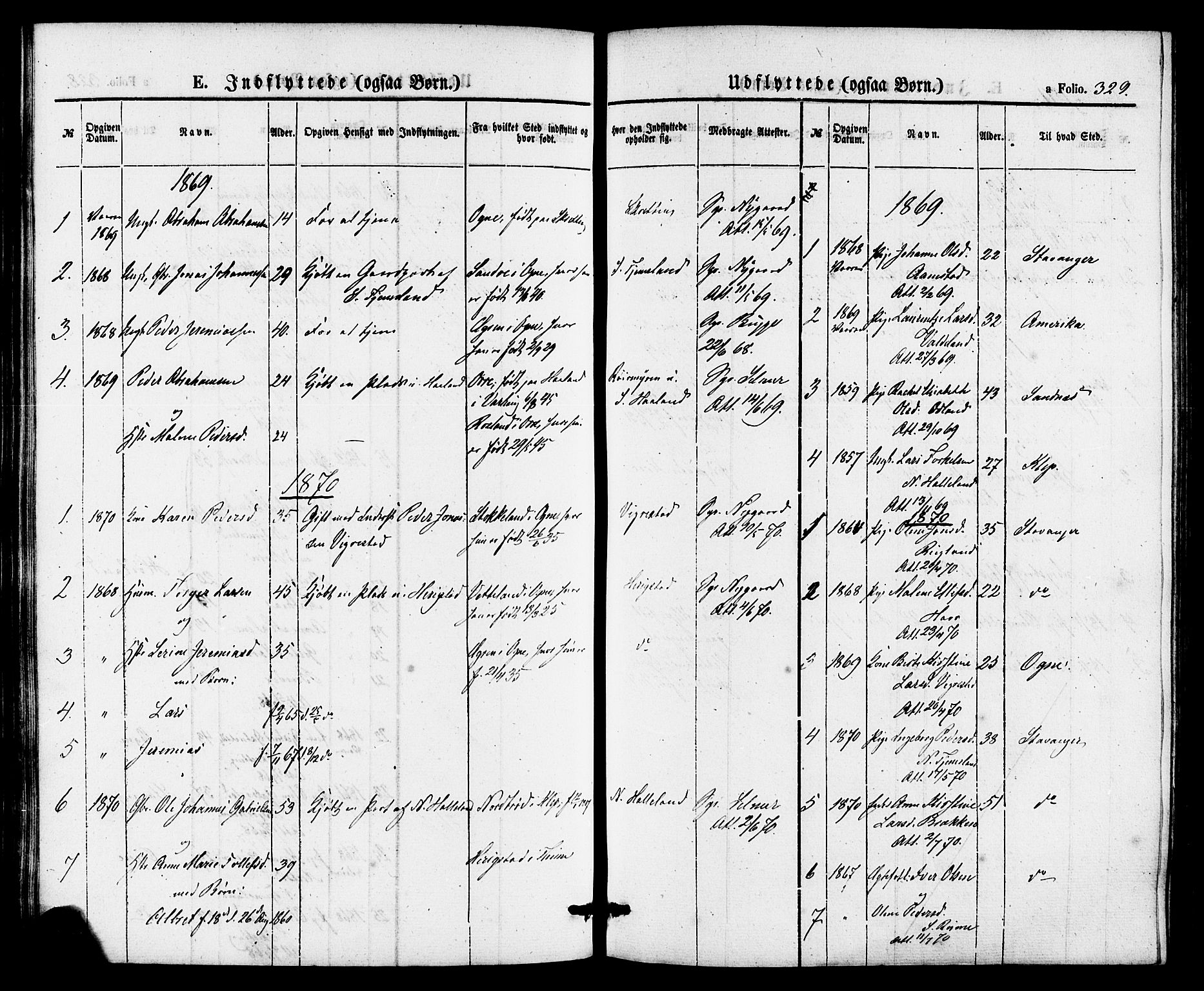 Hå sokneprestkontor, AV/SAST-A-101801/001/30BA/L0009: Parish register (official) no. A 8, 1855-1878, p. 329