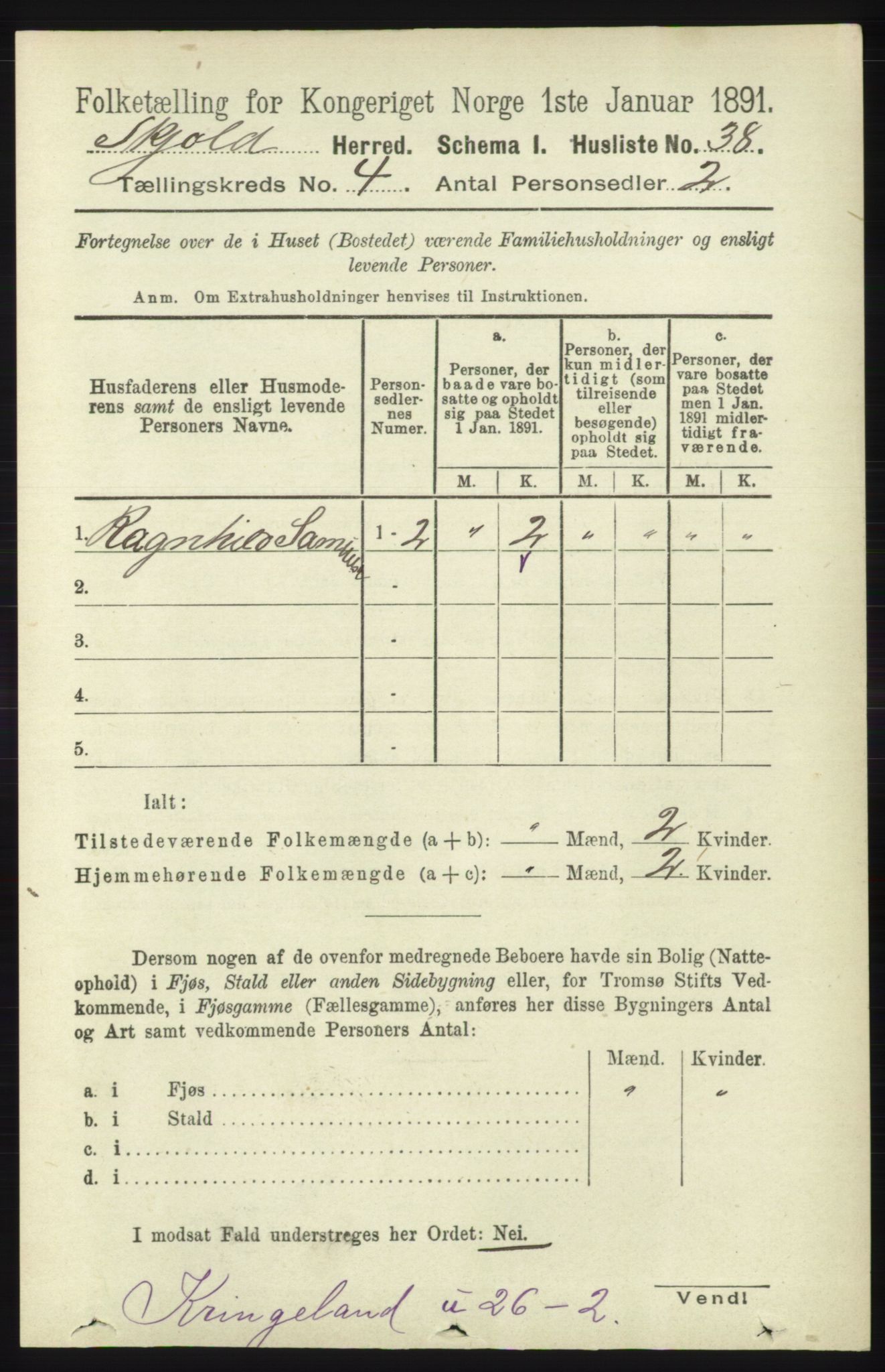 RA, 1891 census for 1154 Skjold, 1891, p. 548