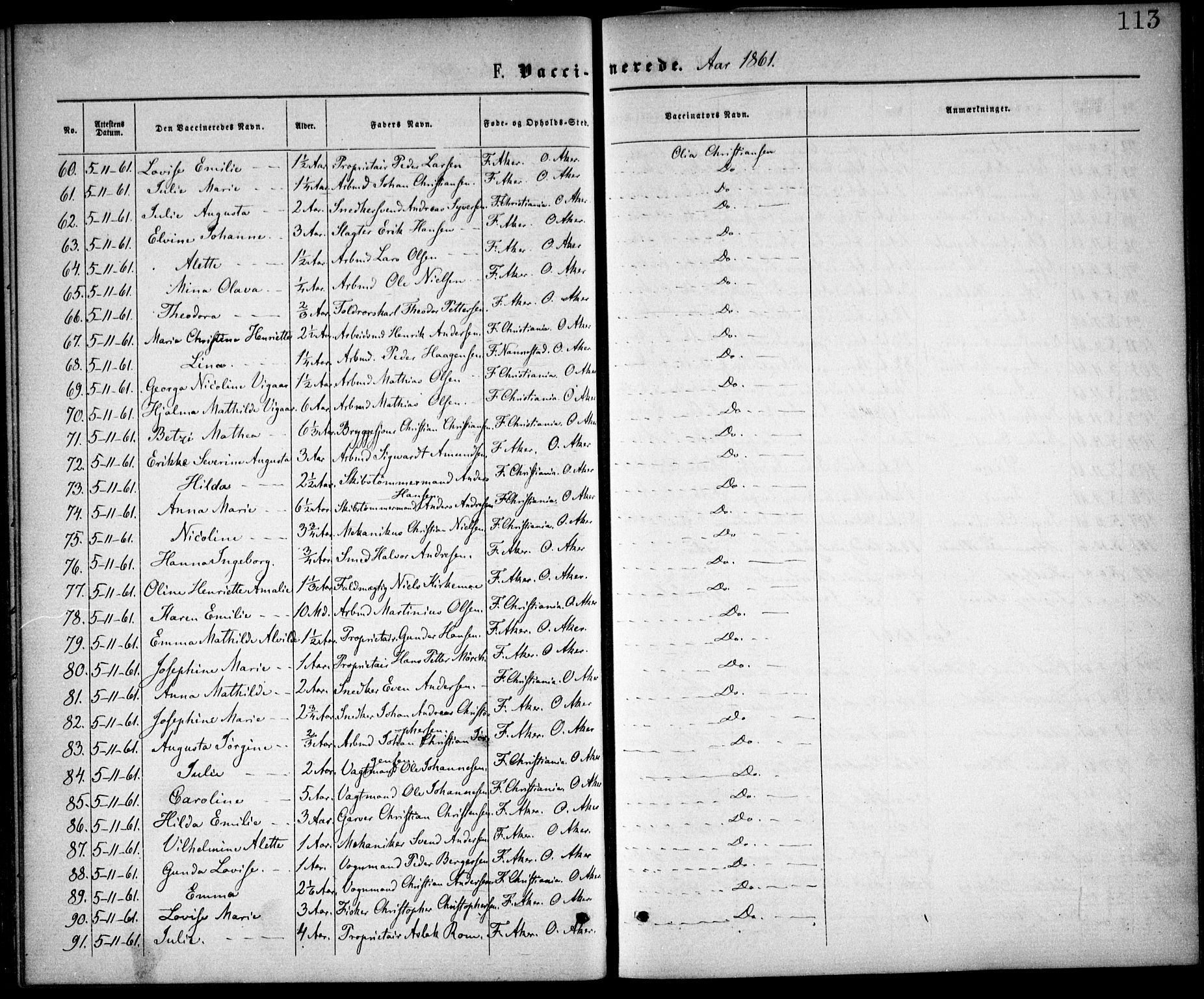 Østre Aker prestekontor Kirkebøker, AV/SAO-A-10840/F/Fa/L0002: Parish register (official) no. I 2, 1861-1878, p. 113