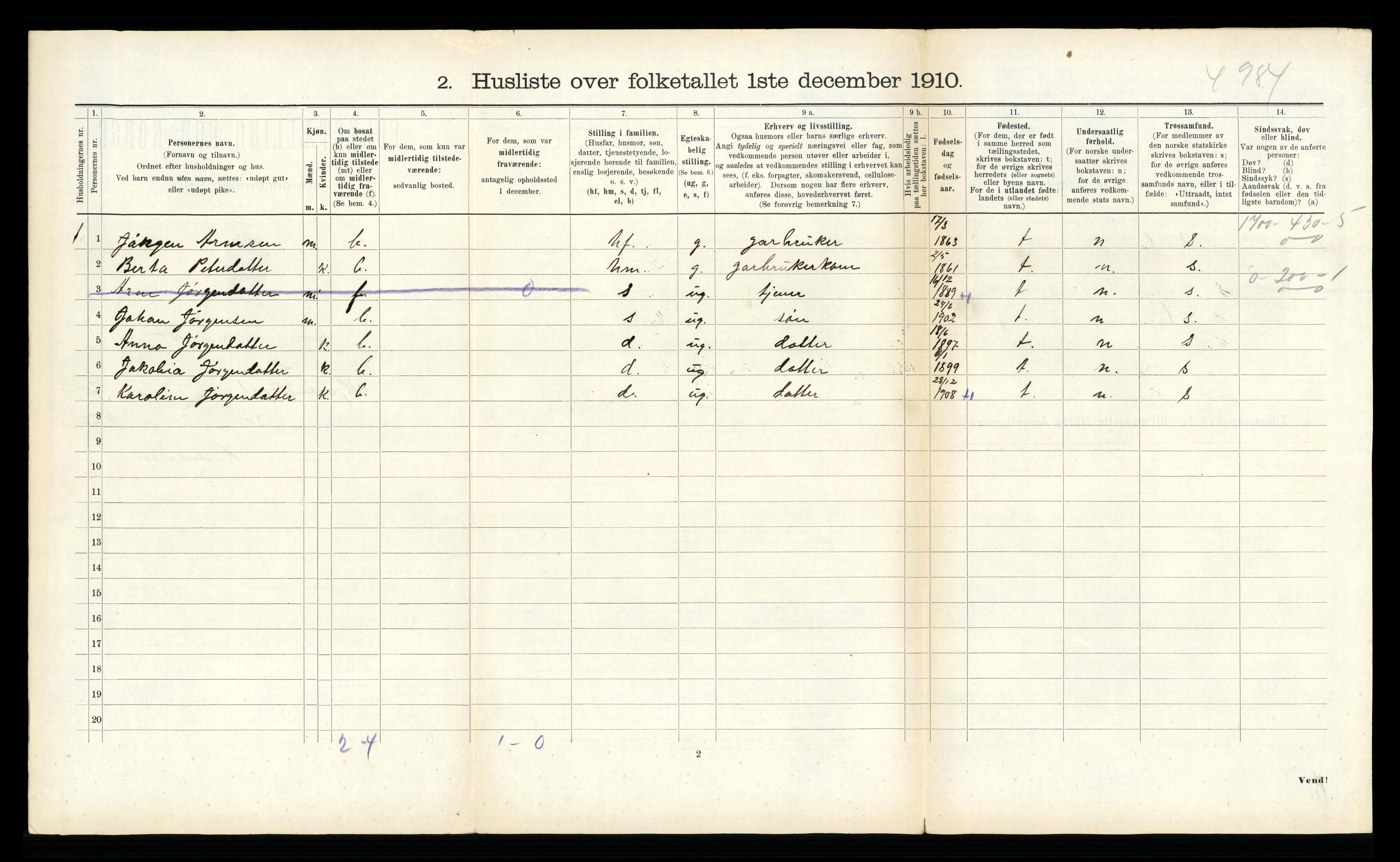 RA, 1910 census for Hjørundfjord, 1910, p. 369