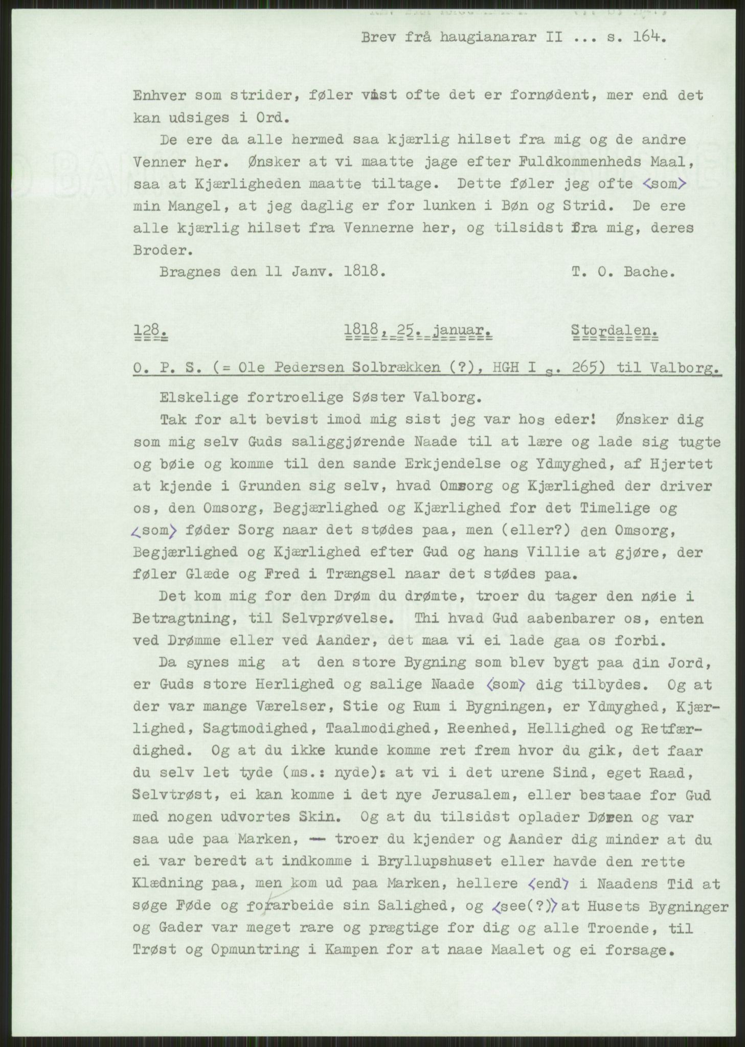 Samlinger til kildeutgivelse, Haugianerbrev, AV/RA-EA-6834/F/L0002: Haugianerbrev II: 1805-1821, 1805-1821, p. 164