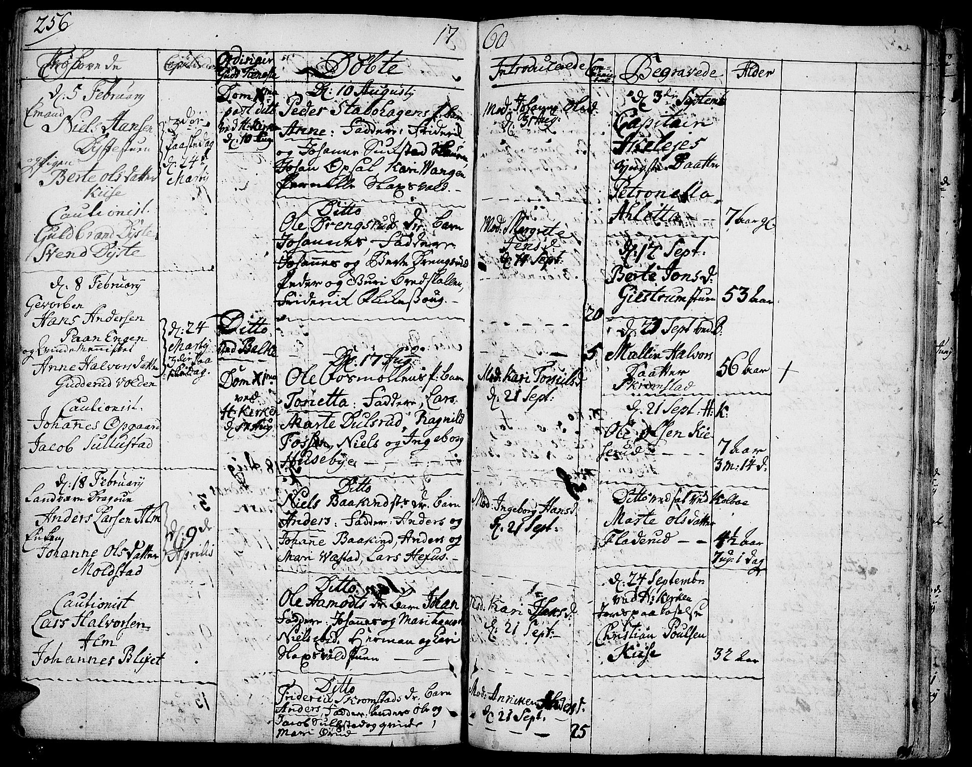 Toten prestekontor, SAH/PREST-102/H/Ha/Haa/L0004: Parish register (official) no. 4, 1751-1761, p. 256