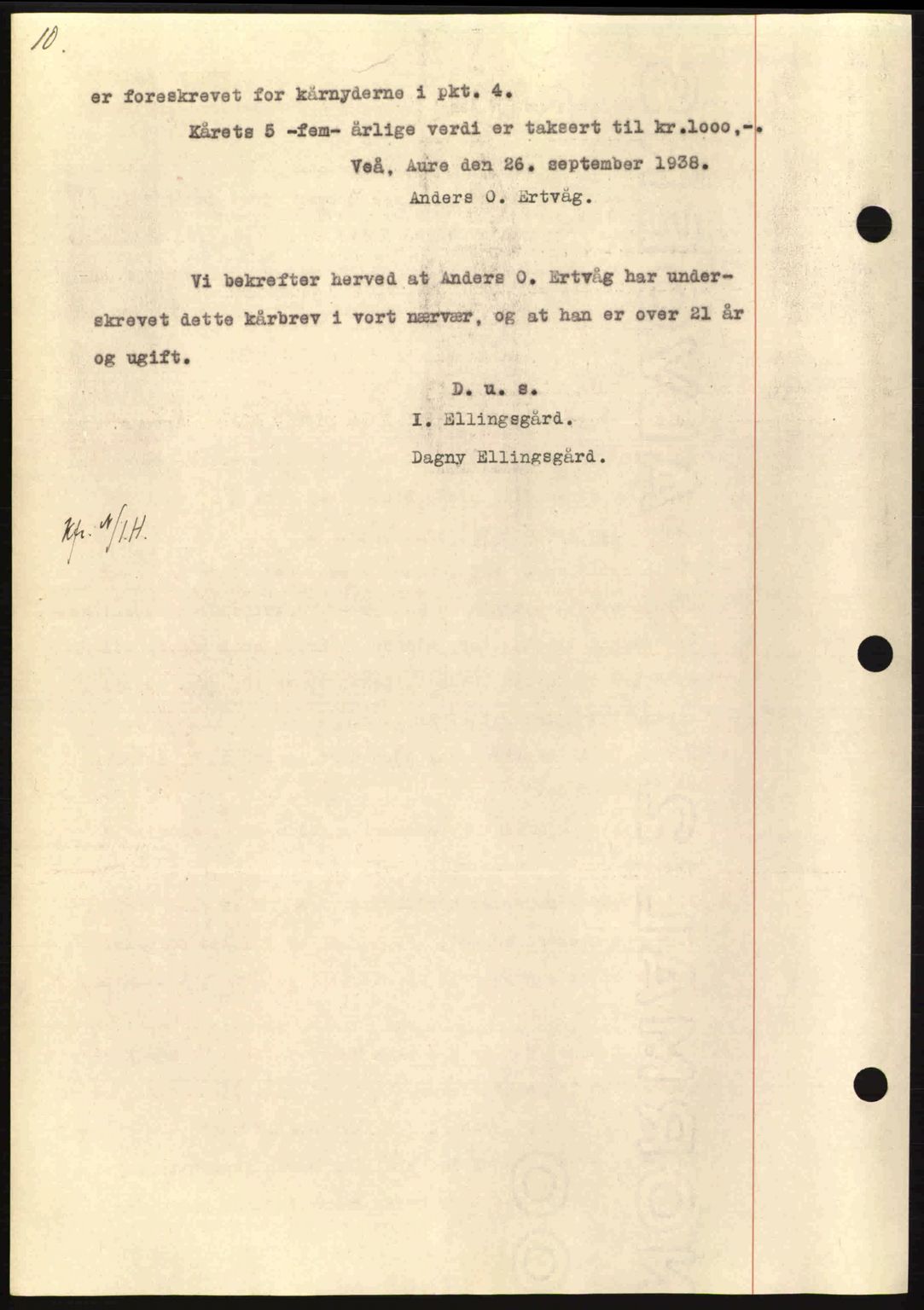 Nordmøre sorenskriveri, AV/SAT-A-4132/1/2/2Ca: Mortgage book no. B84, 1938-1939, Diary no: : 2243/1938