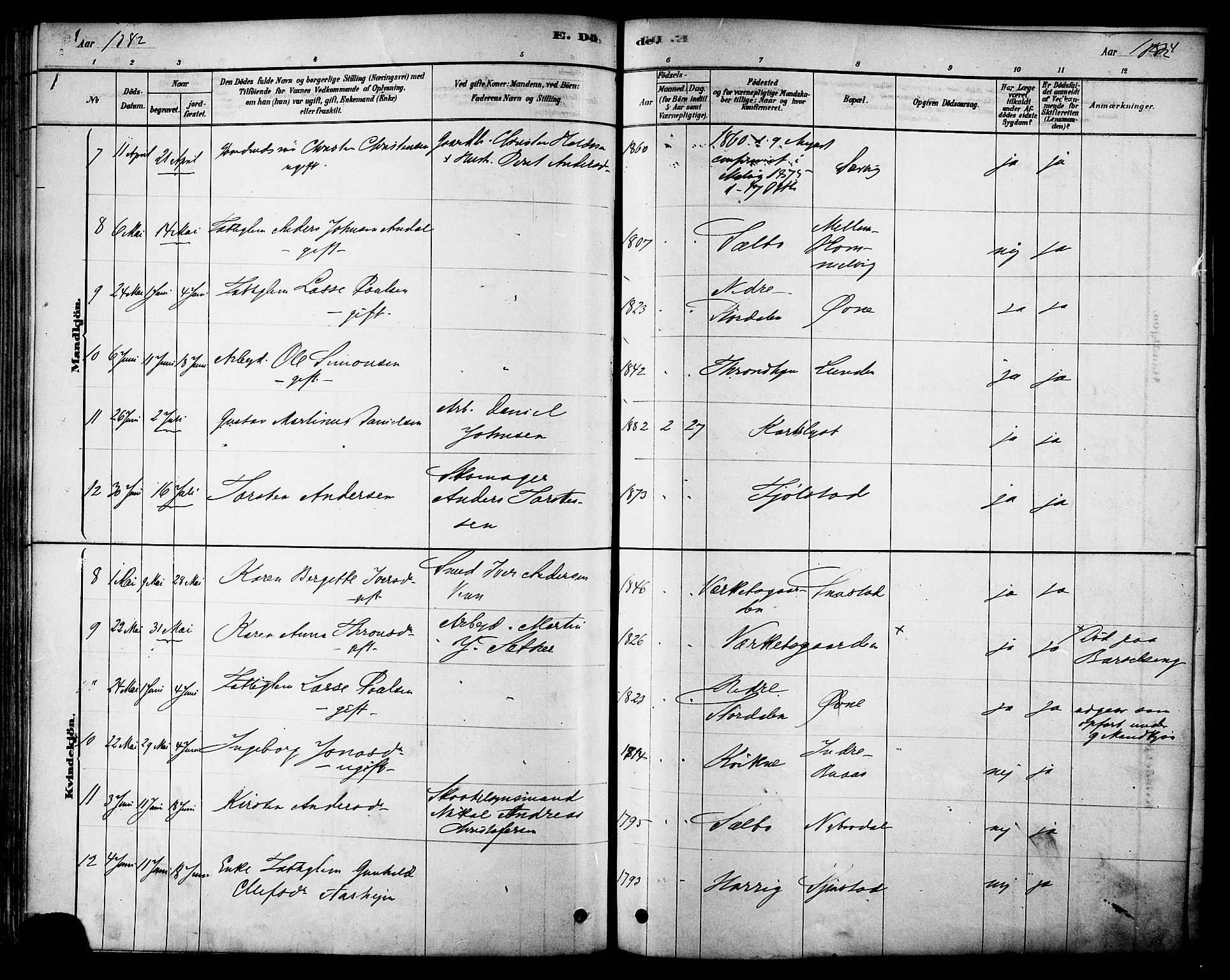 Ministerialprotokoller, klokkerbøker og fødselsregistre - Sør-Trøndelag, SAT/A-1456/616/L0410: Parish register (official) no. 616A07, 1878-1893, p. 234