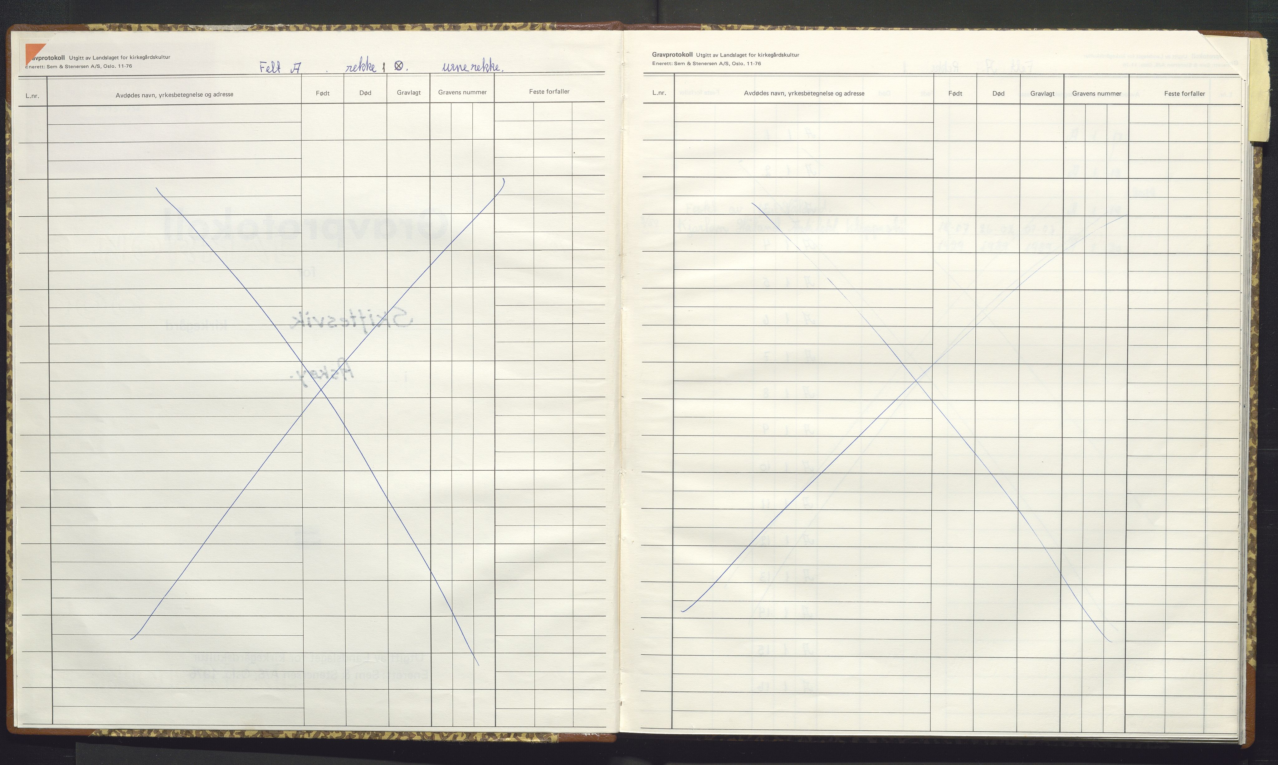 Askøy kommune. Kyrkjeverja, IKAH/1247-282/G/Ga/L0010: Gravprotokoll for Skiftesvik kirkegård, 1989-1995