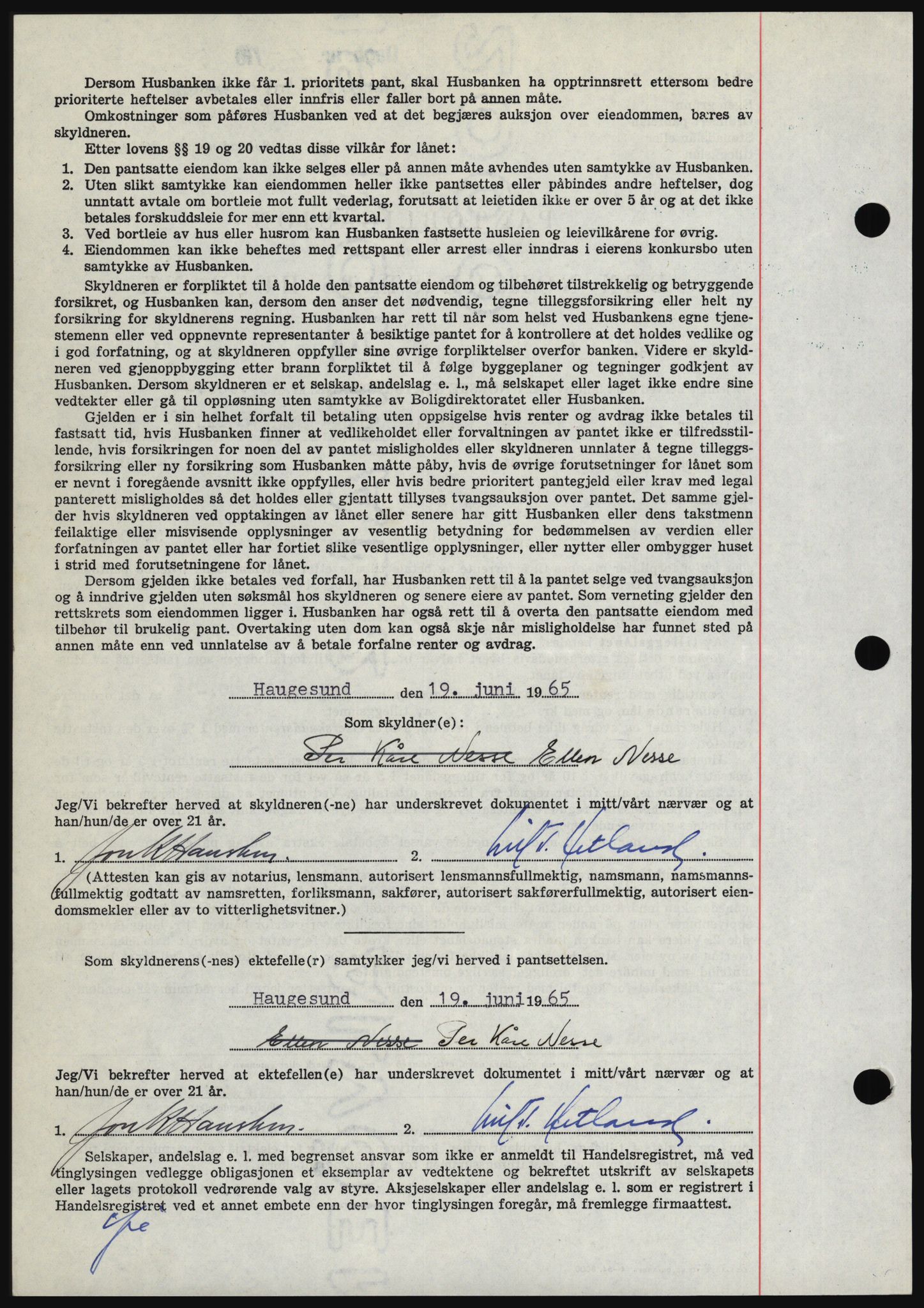 Haugesund tingrett, AV/SAST-A-101415/01/II/IIC/L0053: Mortgage book no. B 53, 1965-1965, Diary no: : 1556/1965