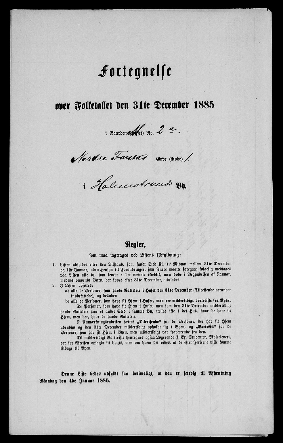 SAKO, 1885 census for 0702 Holmestrand, 1885, p. 4