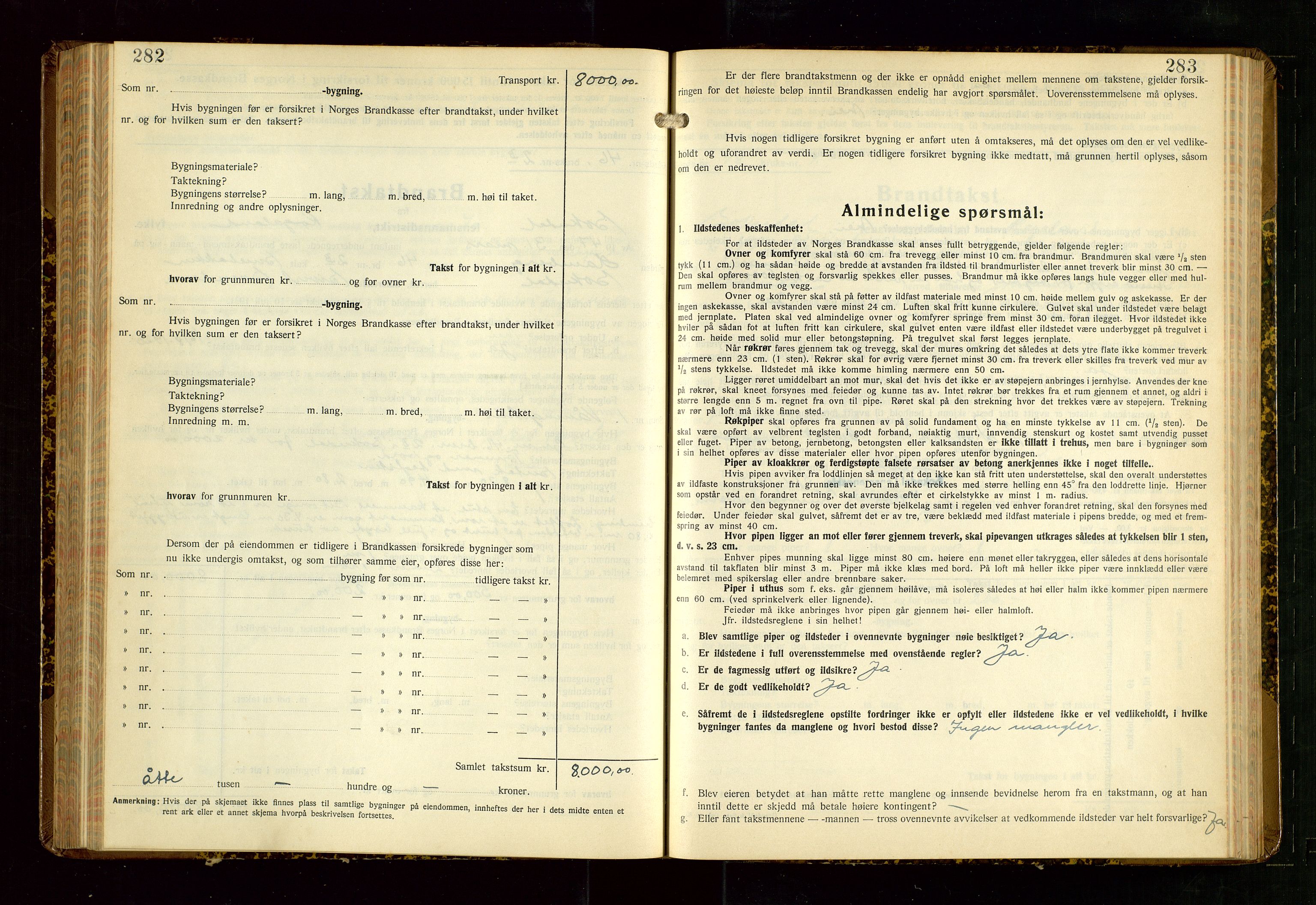 Sokndal lensmannskontor, AV/SAST-A-100417/Gob/L0008: "Brandtakst-Protokoll", 1937-1955, p. 282-283