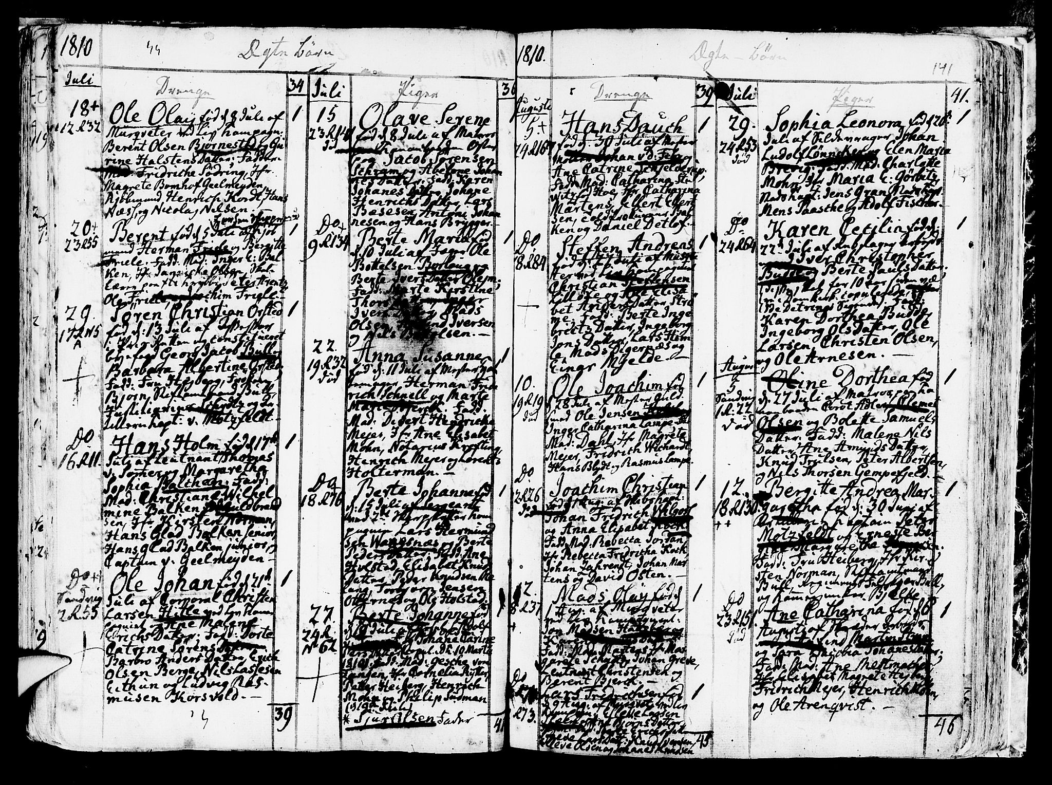 Korskirken sokneprestembete, SAB/A-76101/H/Haa/L0006: Parish register (official) no. A 6, 1790-1820, p. 141
