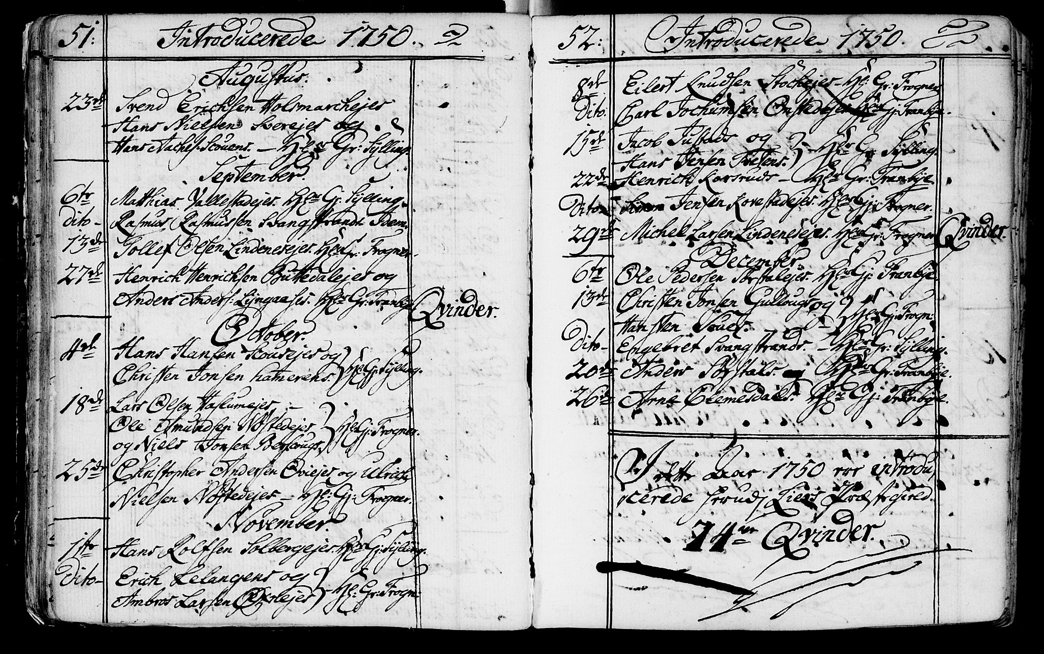Lier kirkebøker, SAKO/A-230/F/Fa/L0004: Parish register (official) no. I 4, 1749-1764, p. 51-52