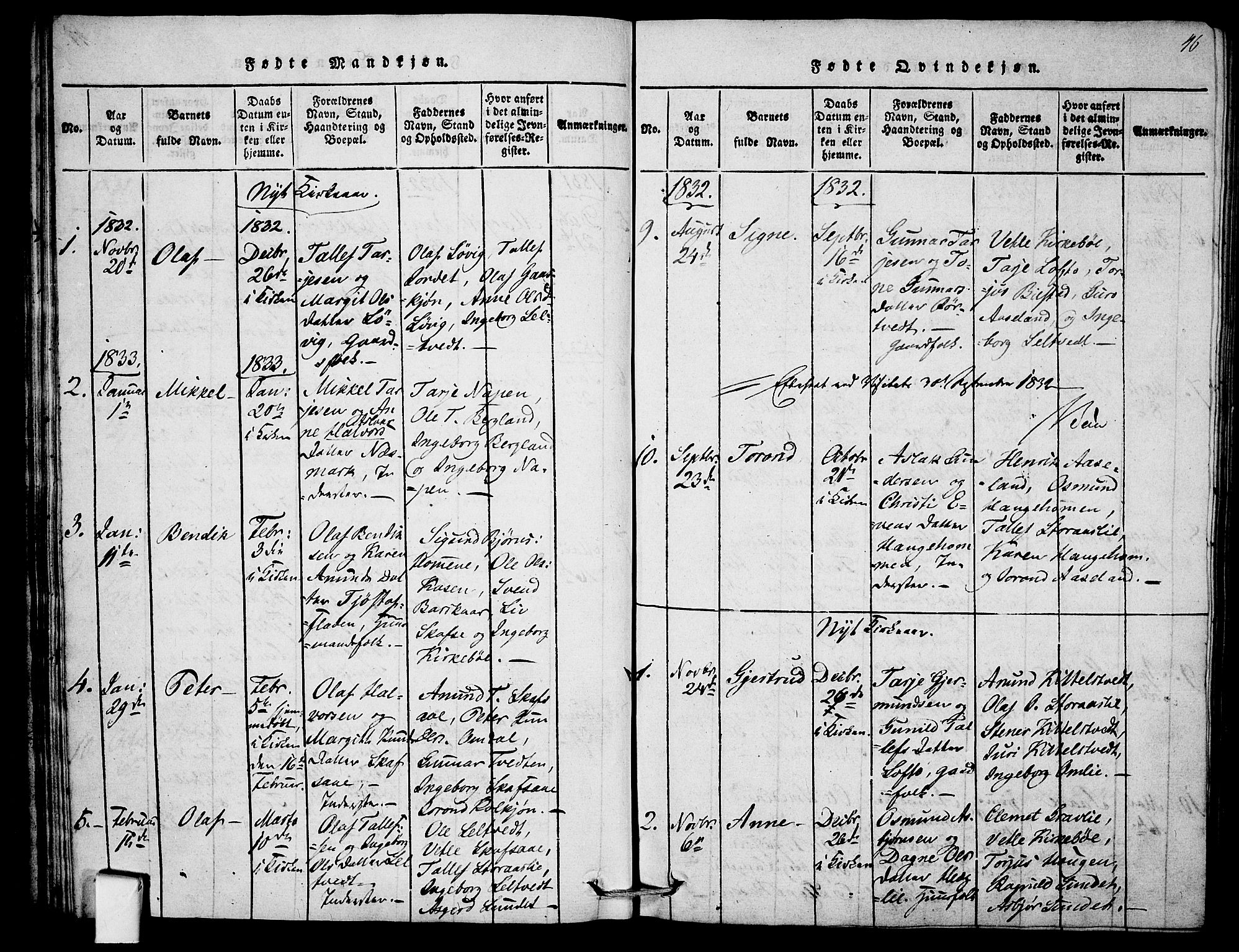 Mo kirkebøker, SAKO/A-286/F/Fb/L0001: Parish register (official) no. II 1, 1814-1844, p. 46