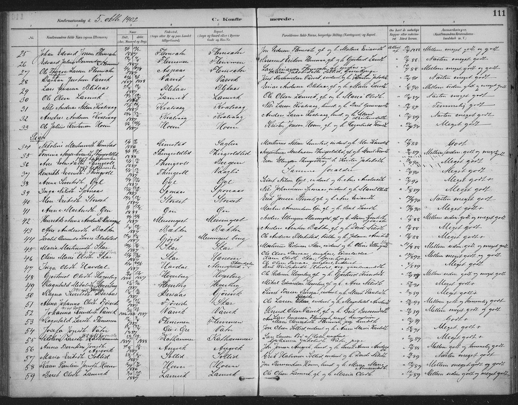 Ministerialprotokoller, klokkerbøker og fødselsregistre - Møre og Romsdal, AV/SAT-A-1454/586/L0988: Parish register (official) no. 586A14, 1893-1905, p. 111