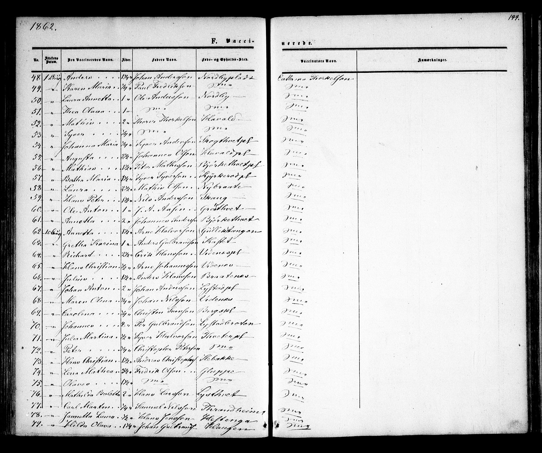 Skiptvet prestekontor Kirkebøker, SAO/A-20009/F/Fa/L0007: Parish register (official) no. 7, 1861-1866, p. 144