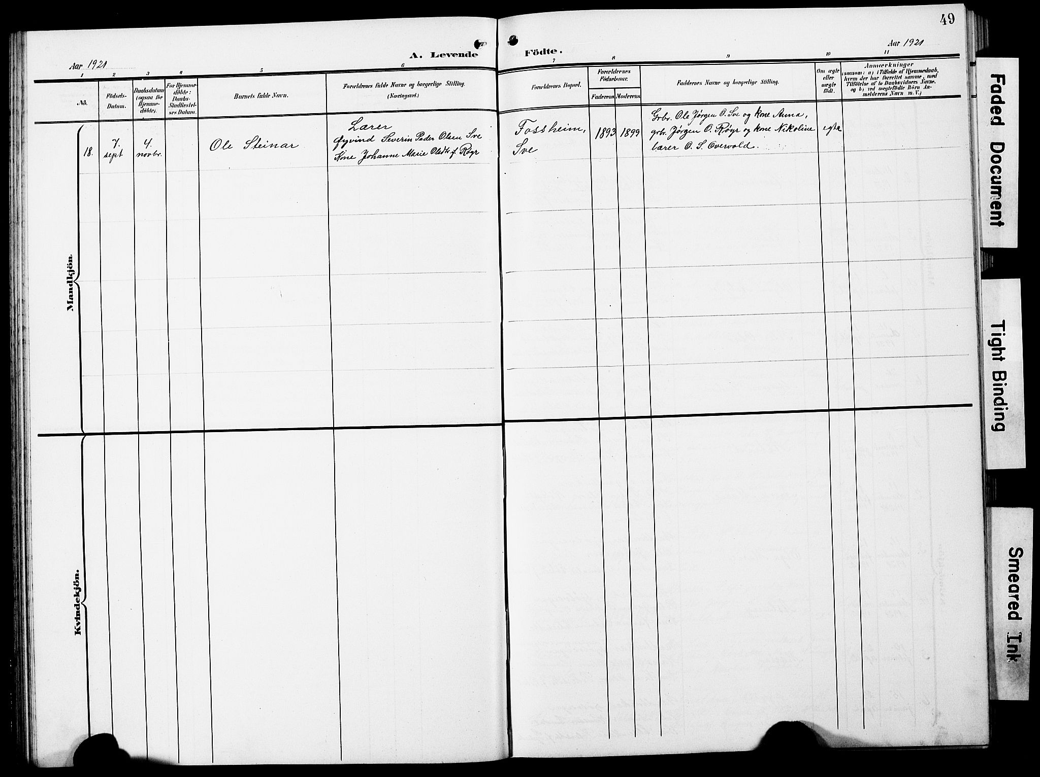 Ministerialprotokoller, klokkerbøker og fødselsregistre - Møre og Romsdal, AV/SAT-A-1454/520/L0293: Parish register (copy) no. 520C05, 1902-1923, p. 49