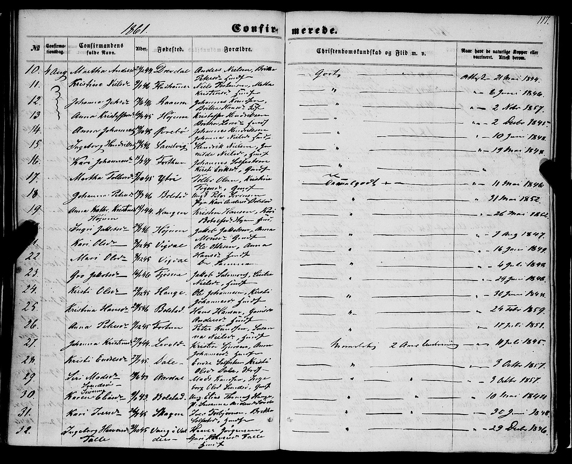 Luster sokneprestembete, SAB/A-81101/H/Haa/Haaa/L0008: Parish register (official) no. A 8, 1860-1870, p. 117