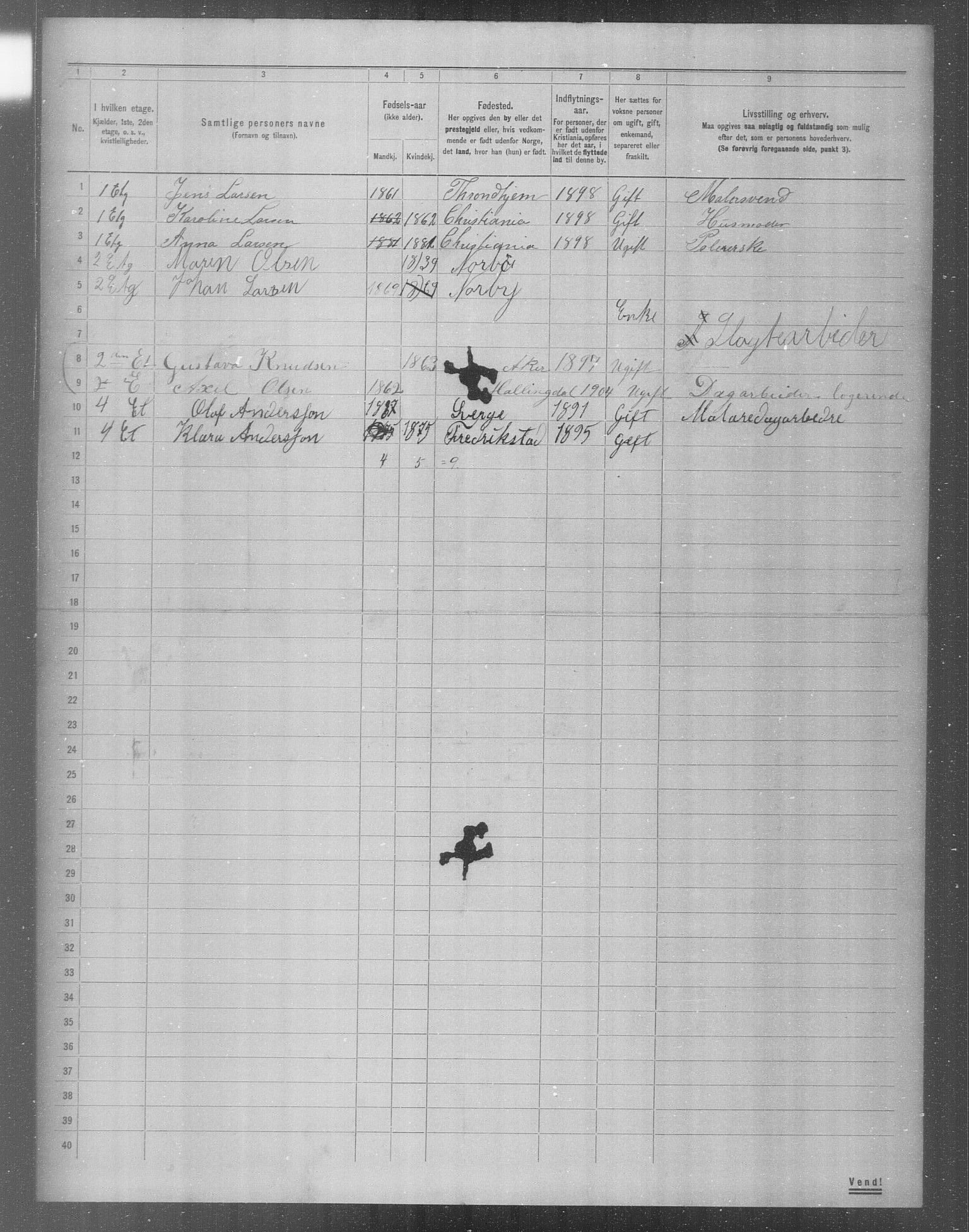 OBA, Municipal Census 1904 for Kristiania, 1904, p. 8293