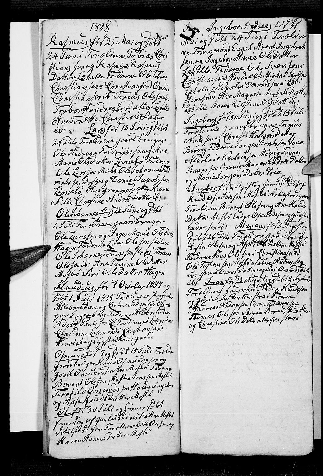 Oddernes sokneprestkontor, SAK/1111-0033/F/Fb/Fba/L0004: Parish register (copy) no. B 4, 1837-1846, p. 5