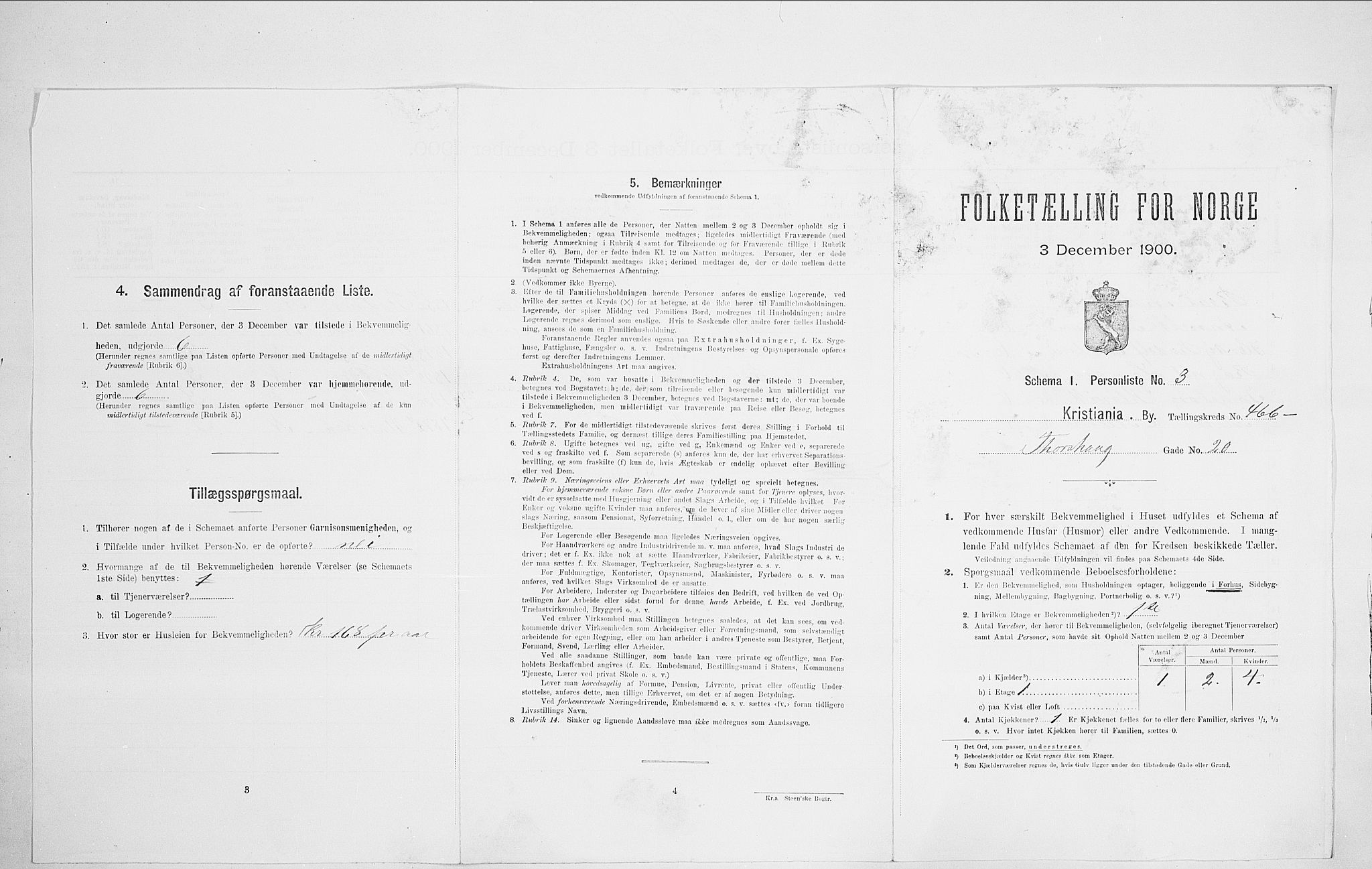 SAO, 1900 census for Kristiania, 1900, p. 98386