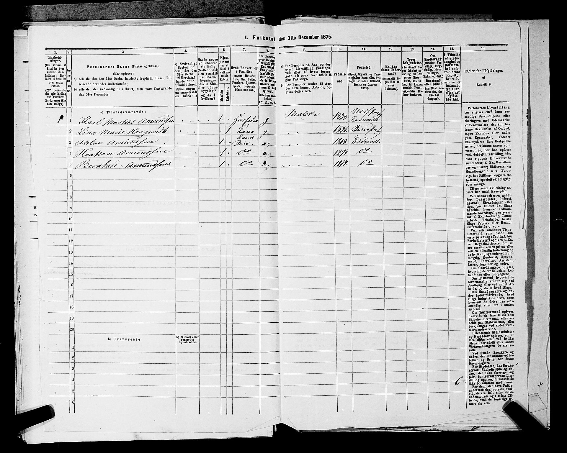 RA, 1875 census for 0237P Eidsvoll, 1875, p. 1454