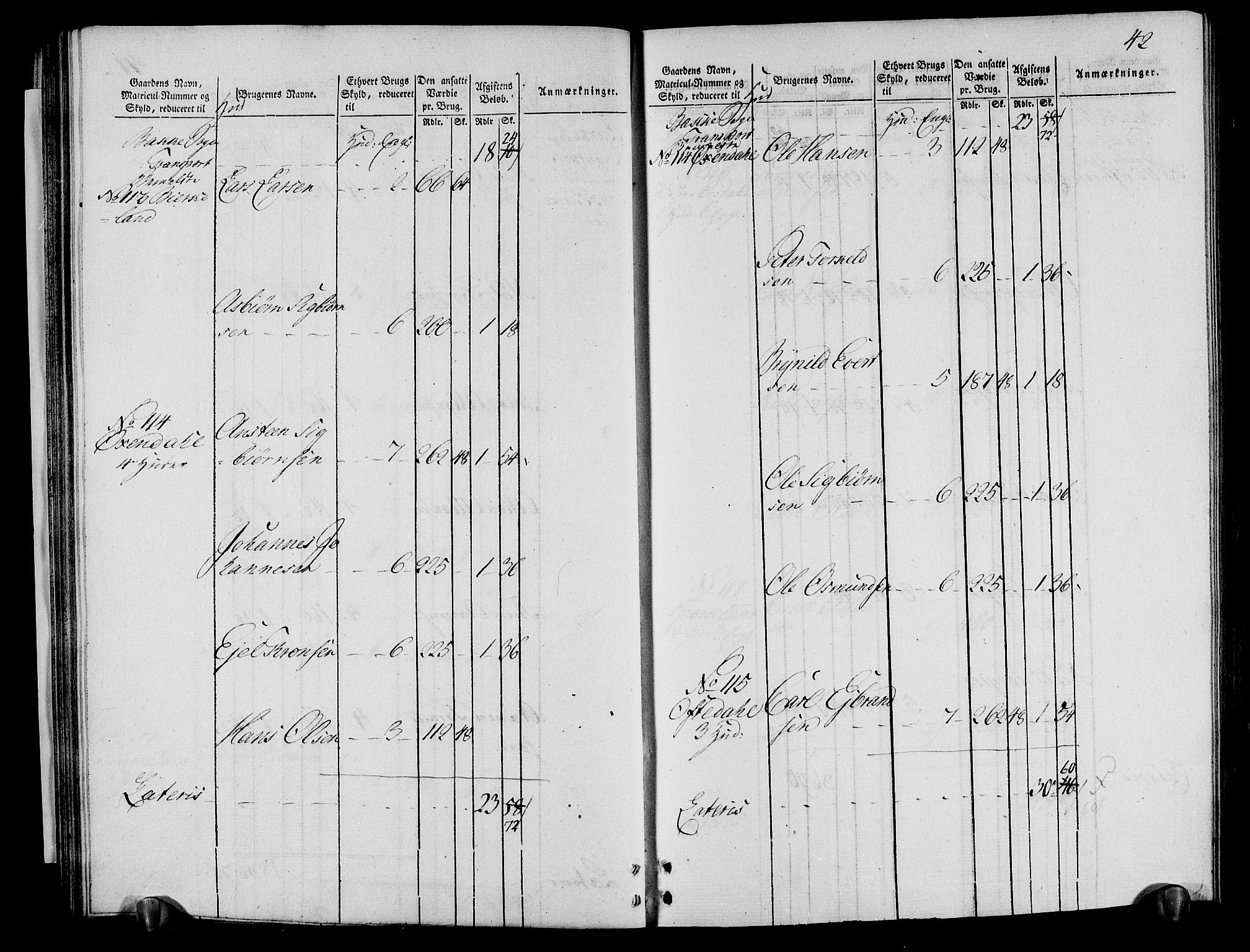 Rentekammeret inntil 1814, Realistisk ordnet avdeling, RA/EA-4070/N/Ne/Nea/L0095: Lista fogderi. Oppebørselsregister, 1803-1804, p. 44