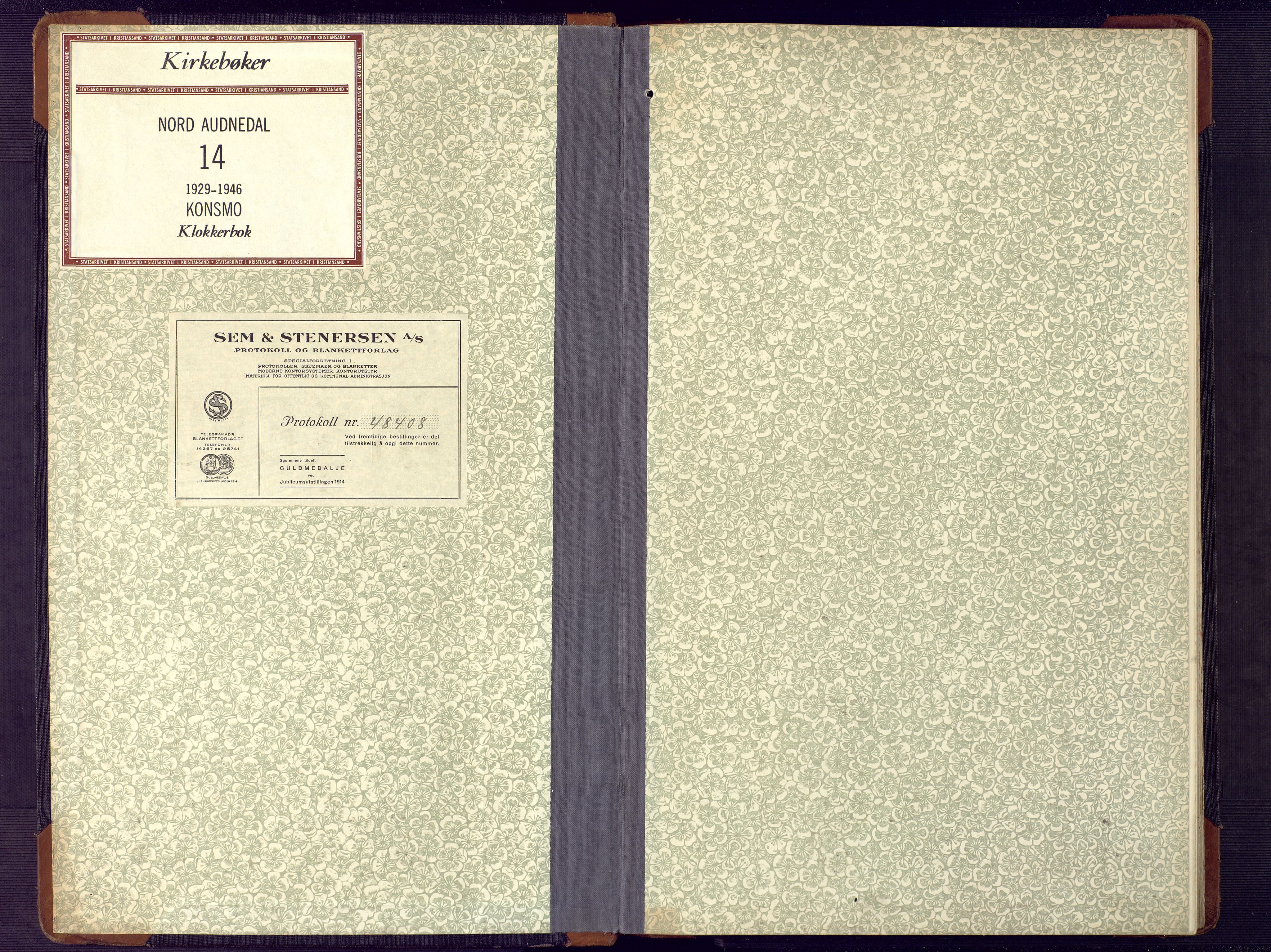 Nord-Audnedal sokneprestkontor, AV/SAK-1111-0032/F/Fb/Fba/L0006: Parish register (copy) no. B 6, 1929-1946
