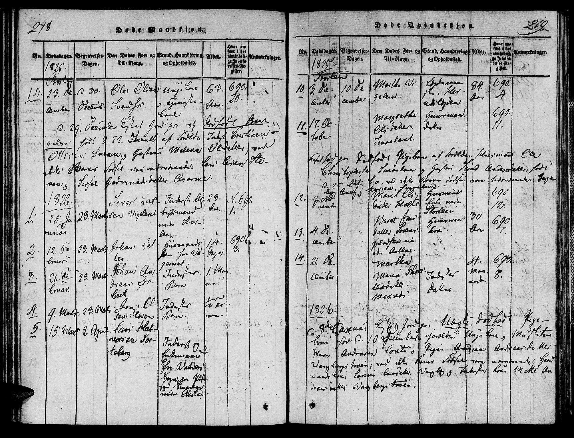 Ministerialprotokoller, klokkerbøker og fødselsregistre - Nord-Trøndelag, AV/SAT-A-1458/713/L0112: Parish register (official) no. 713A04 /1, 1817-1827, p. 218-219