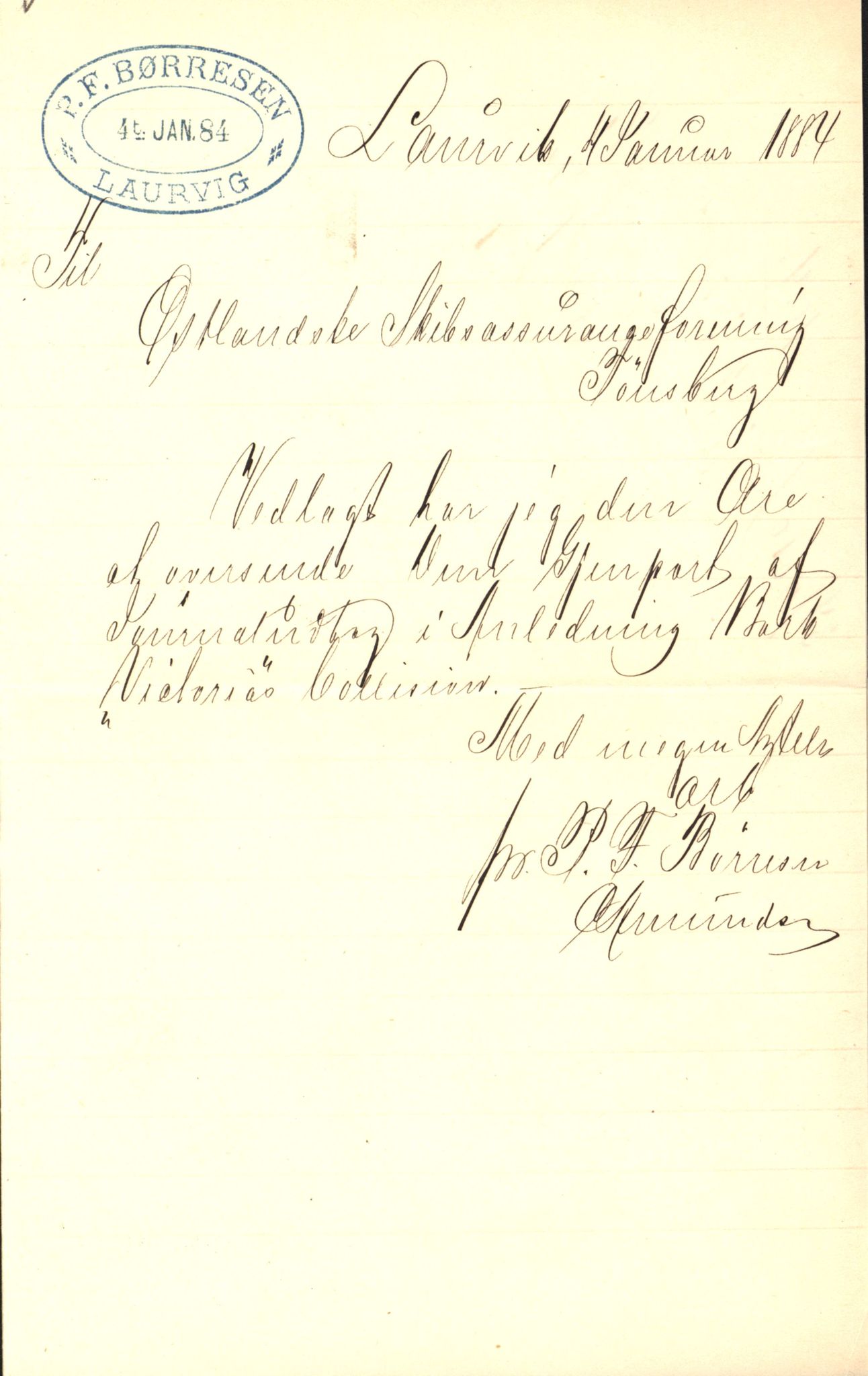 Pa 63 - Østlandske skibsassuranceforening, VEMU/A-1079/G/Ga/L0016/0004: Havaridokumenter / Zenobia, Vestalinden, Wilhelm Lundby, Victoria, 1883, p. 9