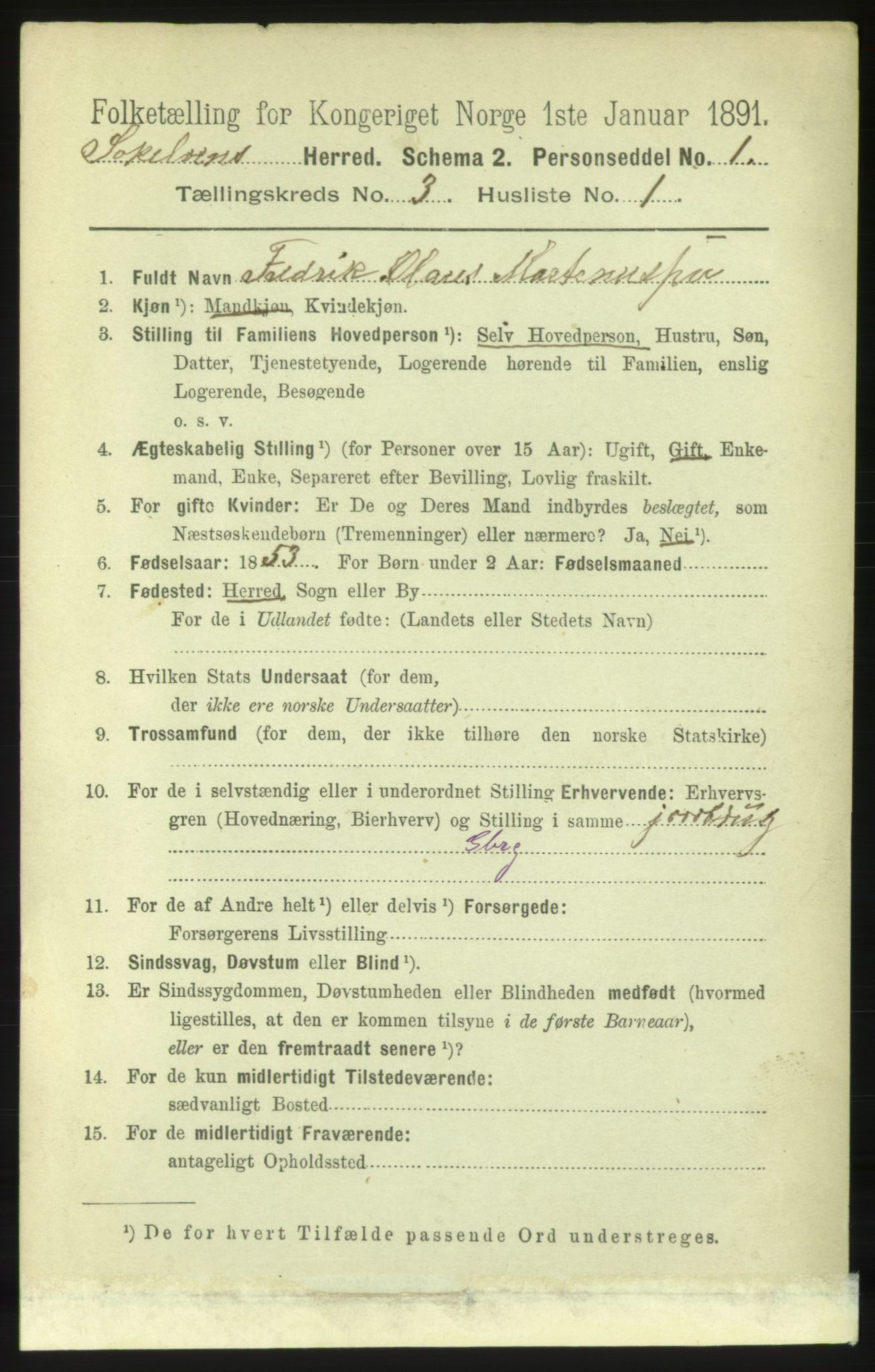 RA, 1891 census for 1528 Sykkylven, 1891, p. 1679