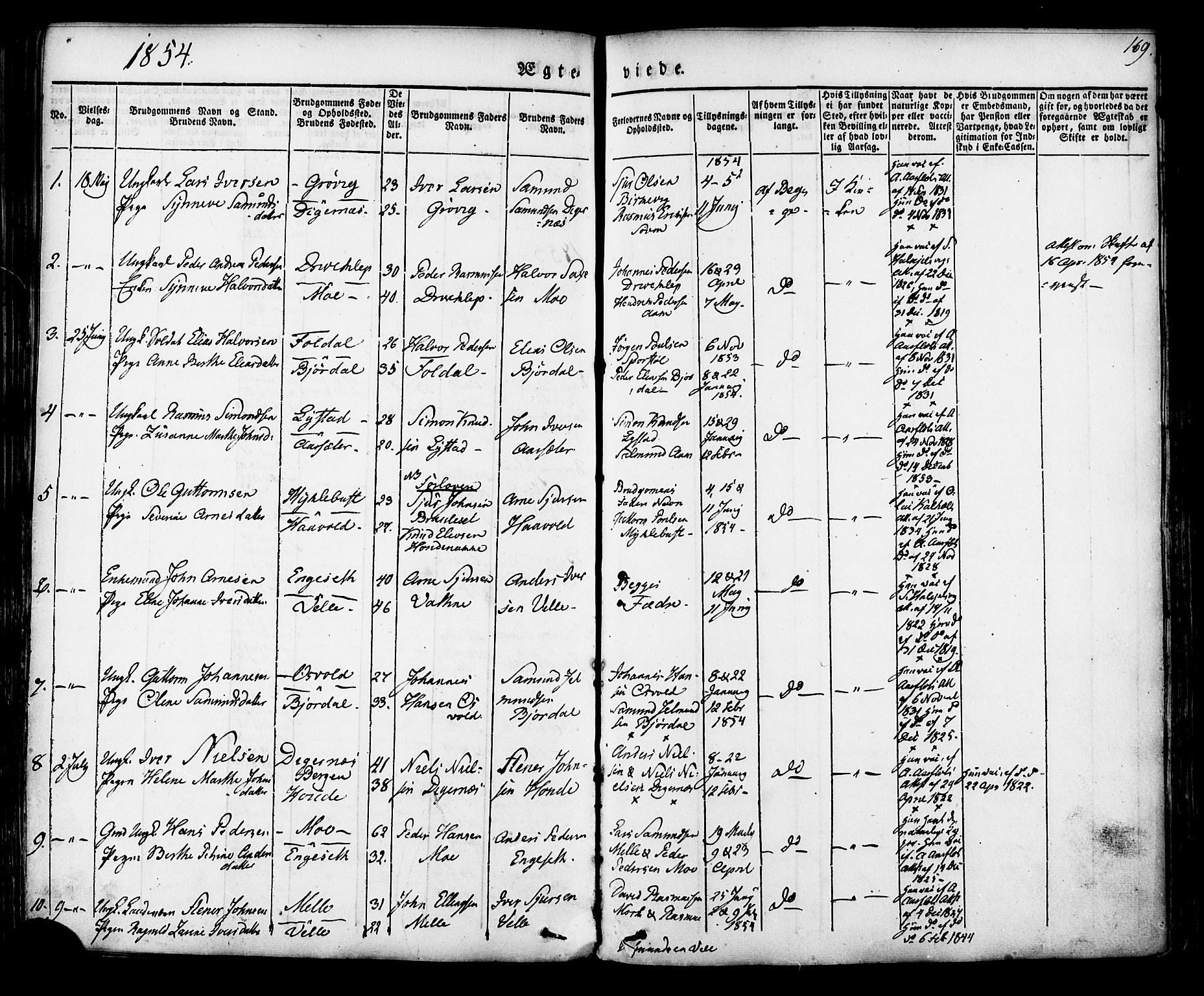 Ministerialprotokoller, klokkerbøker og fødselsregistre - Møre og Romsdal, AV/SAT-A-1454/513/L0174: Parish register (official) no. 513A01, 1831-1855, p. 169