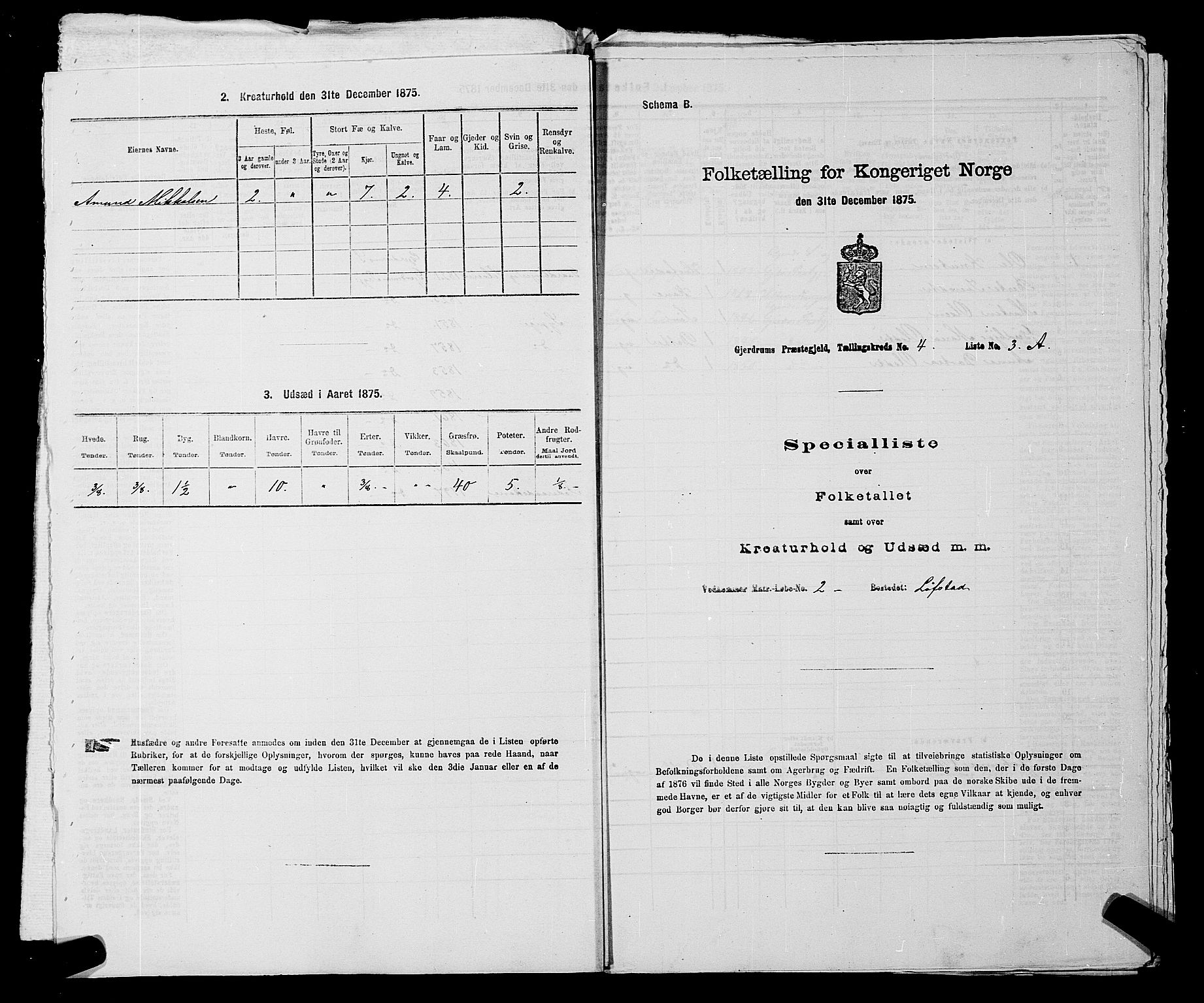 RA, 1875 census for 0234P Gjerdrum, 1875, p. 567