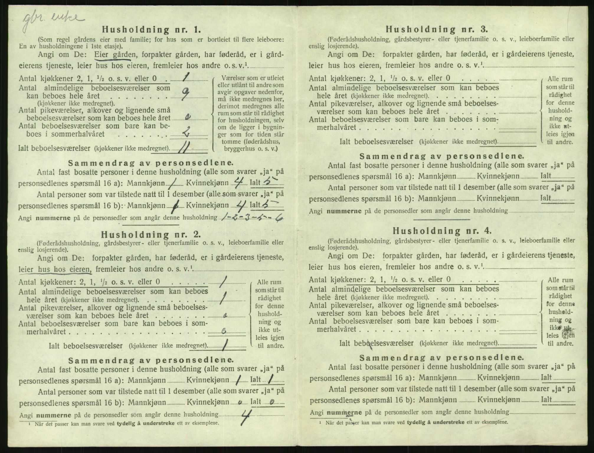 SAK, 1920 census for Tovdal, 1920, p. 84