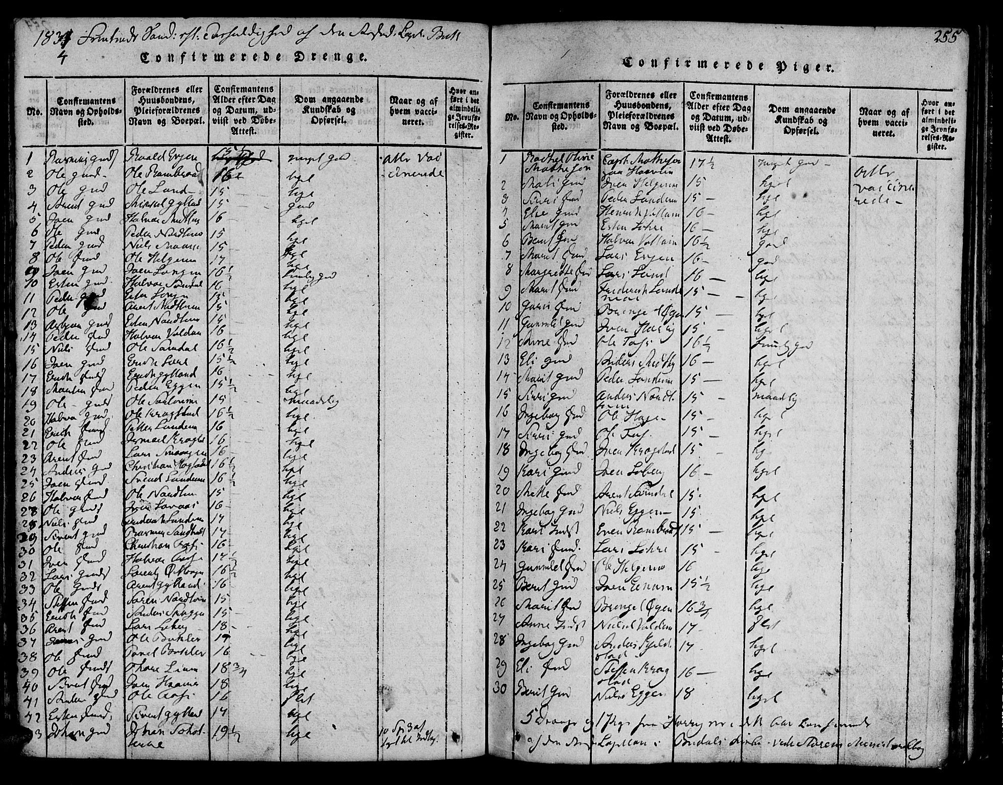 Ministerialprotokoller, klokkerbøker og fødselsregistre - Sør-Trøndelag, SAT/A-1456/692/L1102: Parish register (official) no. 692A02, 1816-1842, p. 255