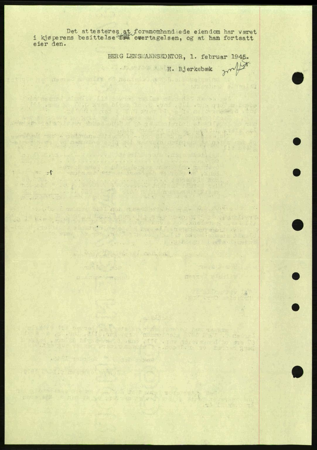 Idd og Marker sorenskriveri, AV/SAO-A-10283/G/Gb/Gbb/L0007: Mortgage book no. A7, 1944-1945, Diary no: : 104/1945