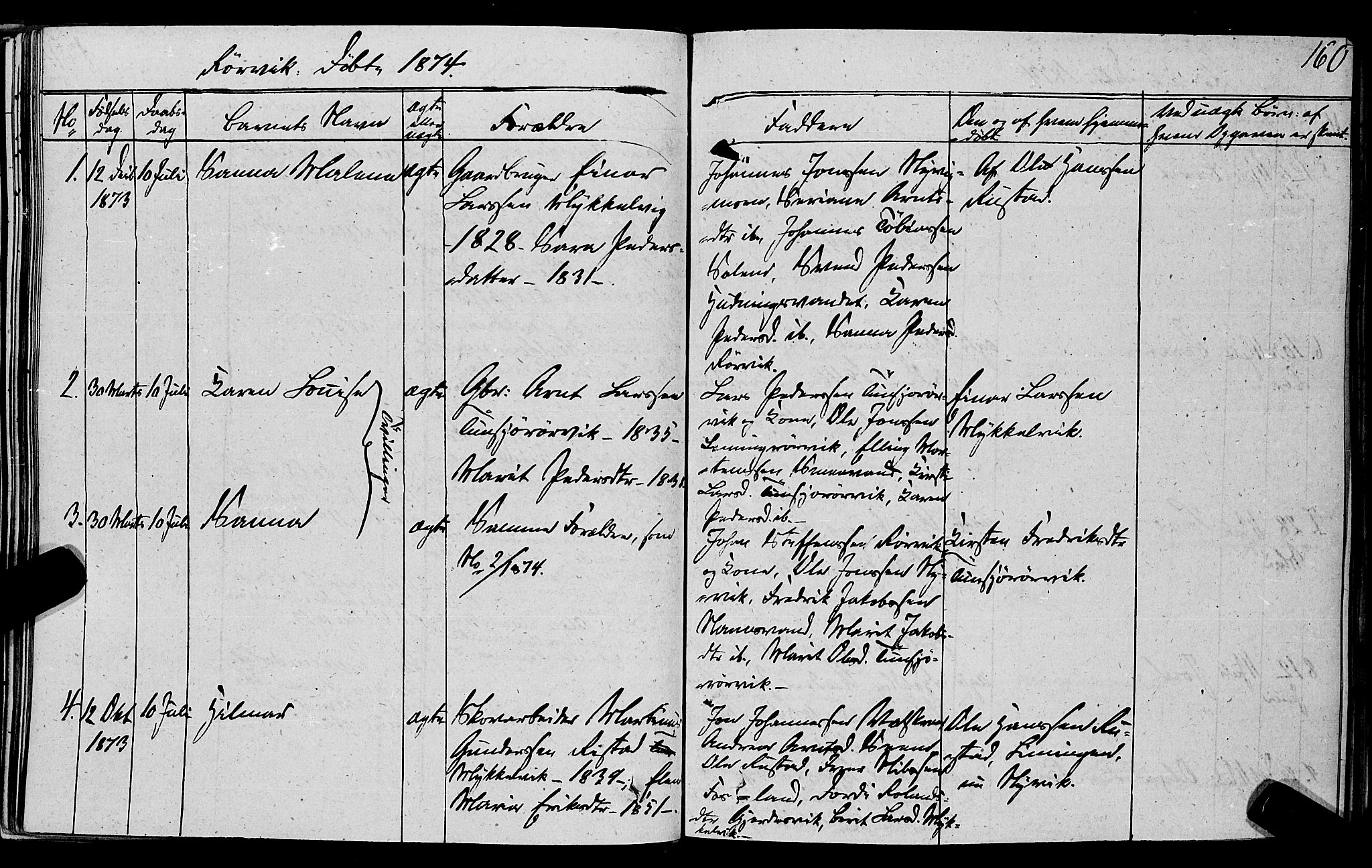 Ministerialprotokoller, klokkerbøker og fødselsregistre - Nord-Trøndelag, SAT/A-1458/762/L0538: Parish register (official) no. 762A02 /1, 1833-1879, p. 160
