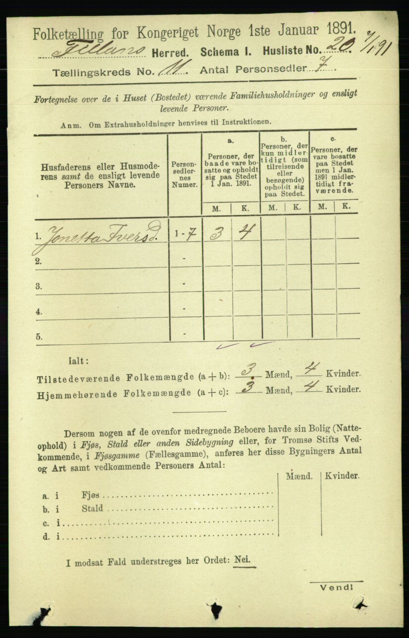 RA, 1891 census for 1616 Fillan, 1891, p. 2975