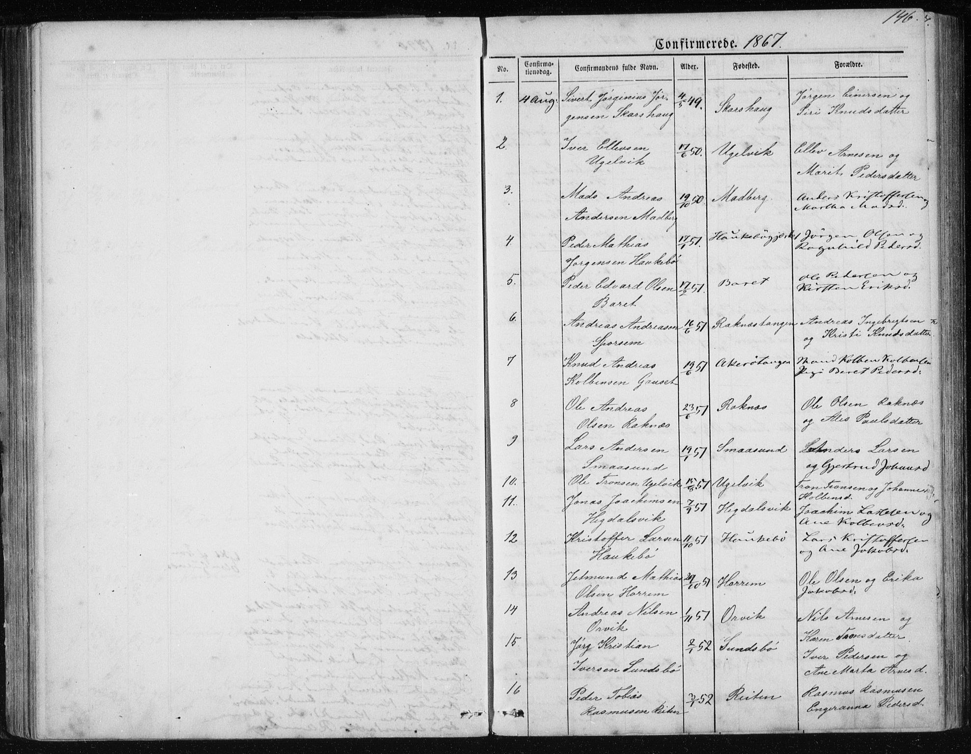 Ministerialprotokoller, klokkerbøker og fødselsregistre - Møre og Romsdal, SAT/A-1454/560/L0724: Parish register (copy) no. 560C01, 1867-1892, p. 146
