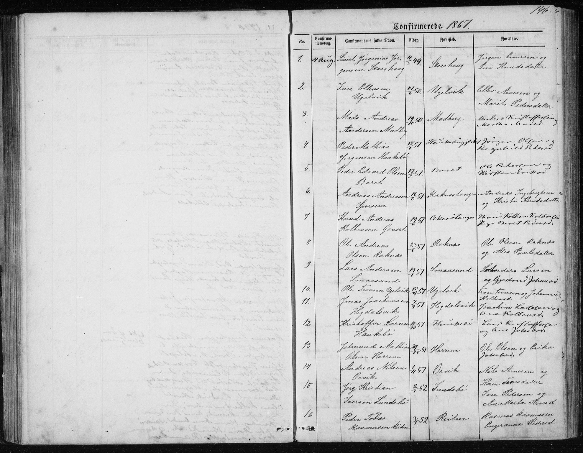 Ministerialprotokoller, klokkerbøker og fødselsregistre - Møre og Romsdal, AV/SAT-A-1454/560/L0724: Parish register (copy) no. 560C01, 1867-1892, p. 146