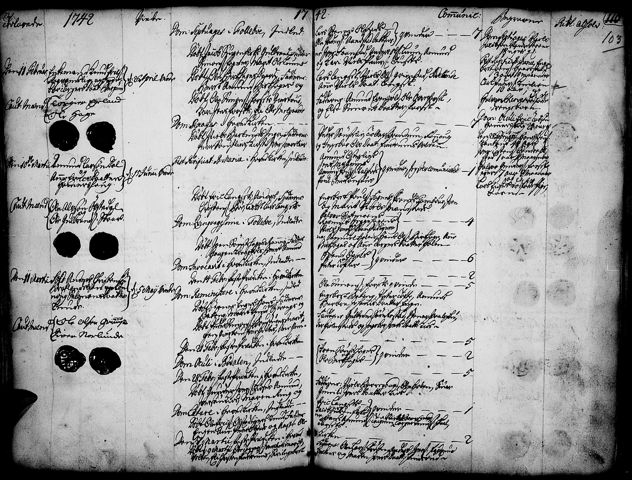 Gausdal prestekontor, AV/SAH-PREST-090/H/Ha/Haa/L0002: Parish register (official) no. 2, 1729-1757, p. 103