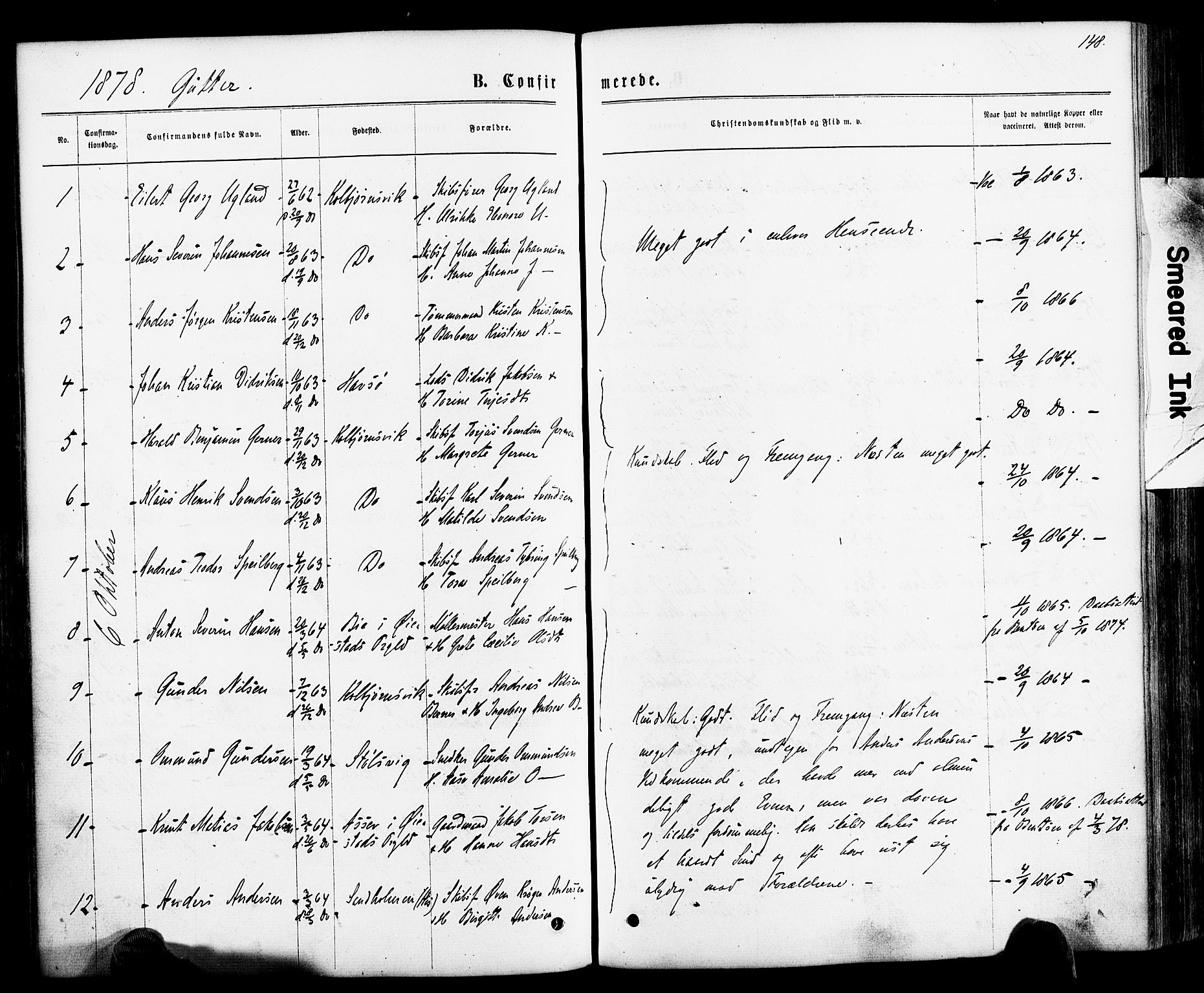 Hisøy sokneprestkontor, SAK/1111-0020/F/Fa/L0002: Parish register (official) no. A 2, 1872-1880, p. 149