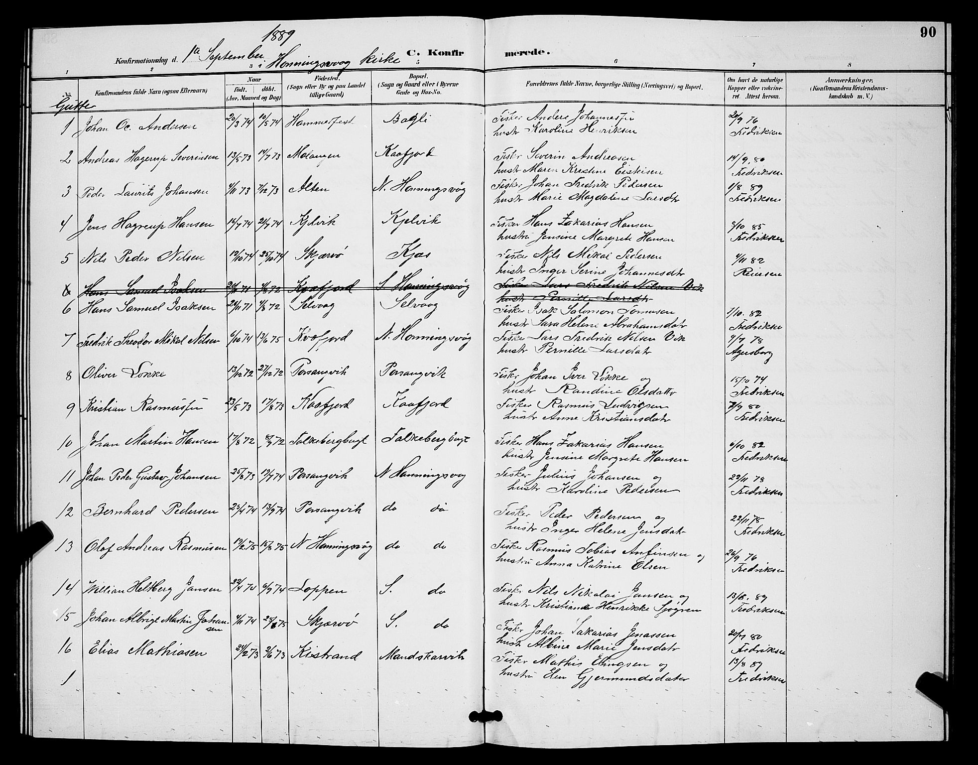 Måsøy sokneprestkontor, SATØ/S-1348/H/Hb/L0004klokker: Parish register (copy) no. 4, 1887-1889, p. 90