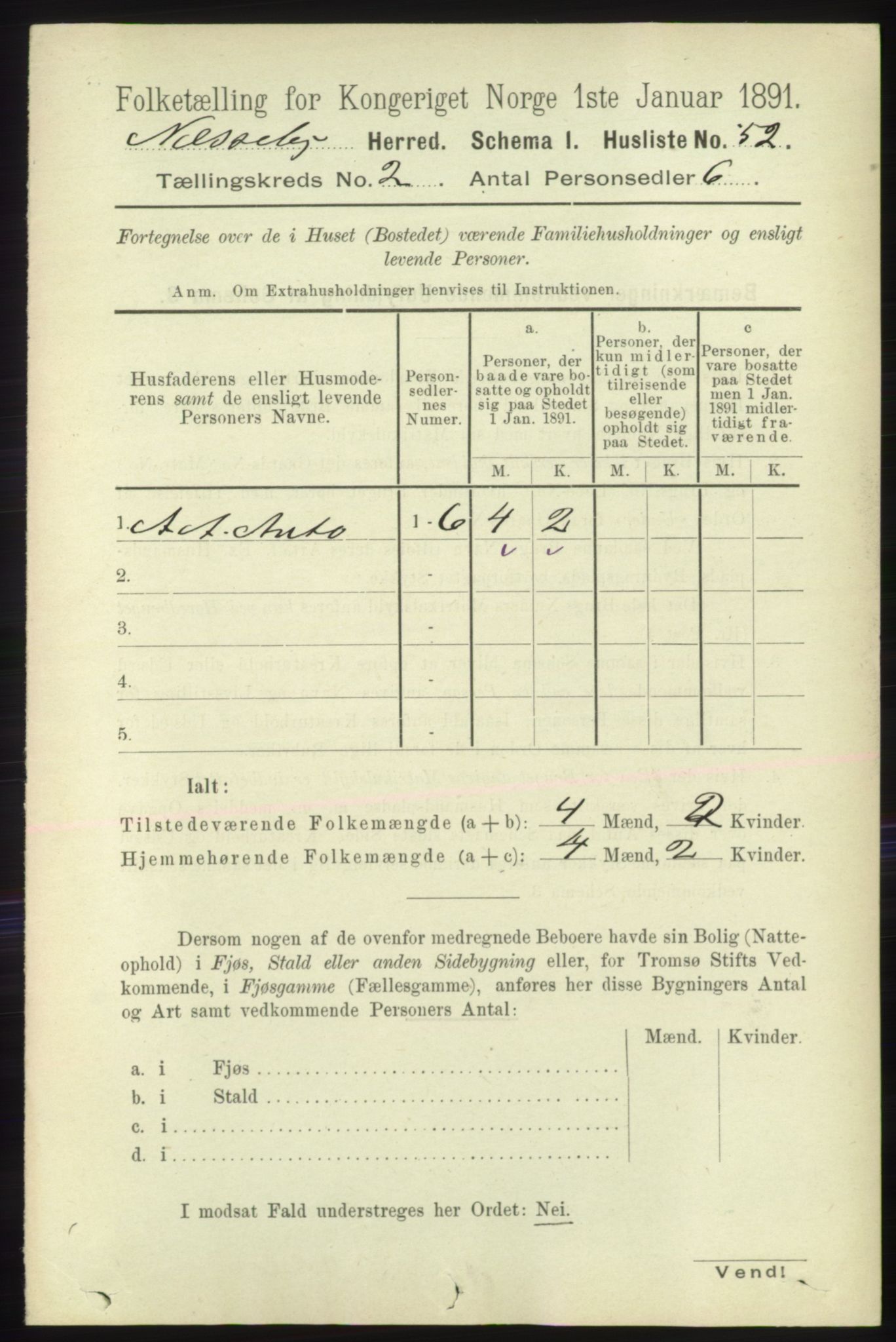 RA, 1891 census for 2027 Nesseby, 1891, p. 628