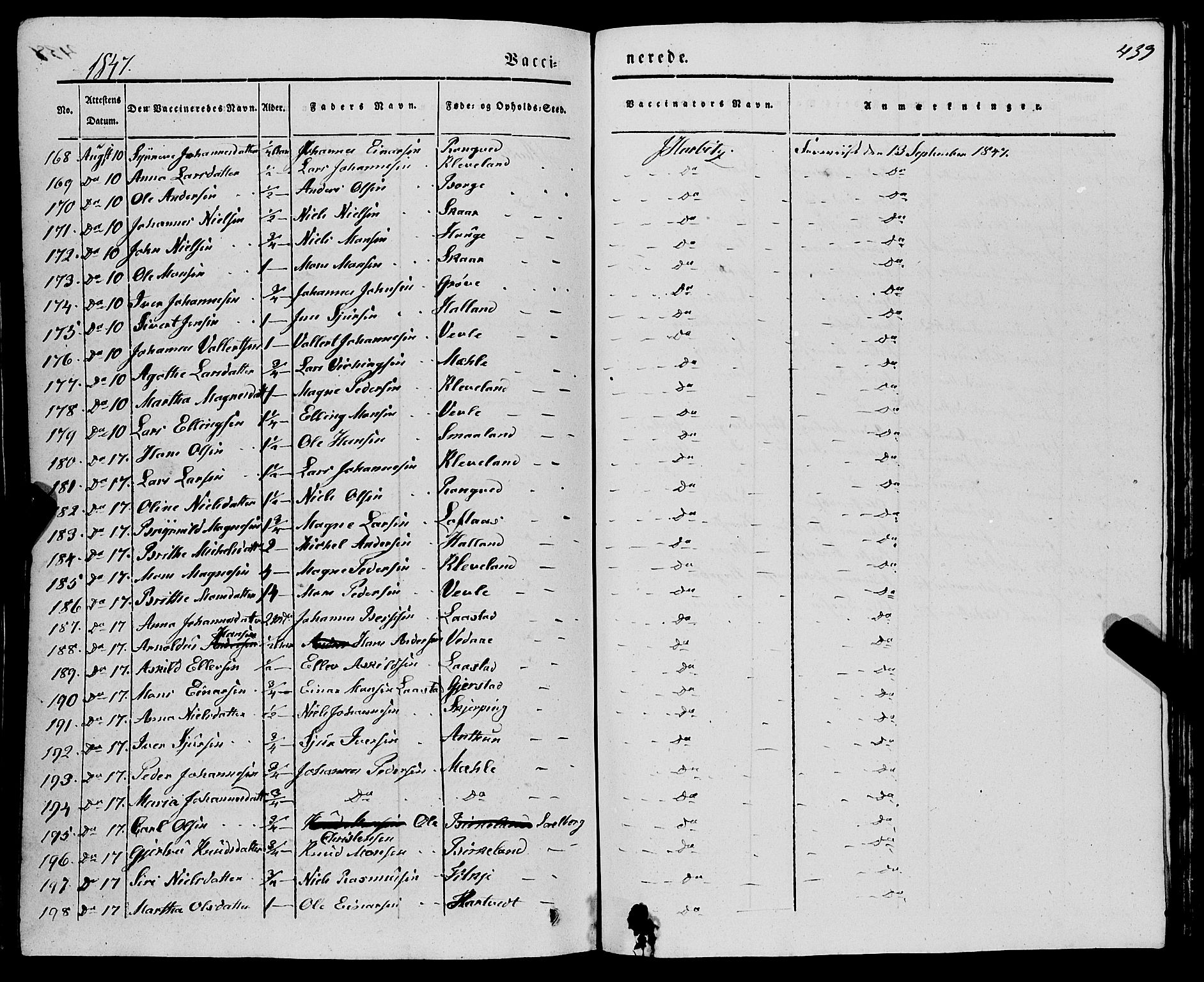 Haus sokneprestembete, AV/SAB-A-75601/H/Haa: Parish register (official) no. A 15, 1838-1847, p. 439